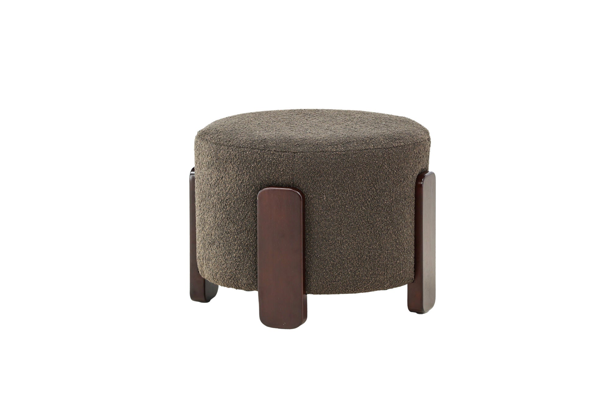 Venture Home Coffey Ottoman/Pouf - Dark brown / Coffee/Grey Boucle