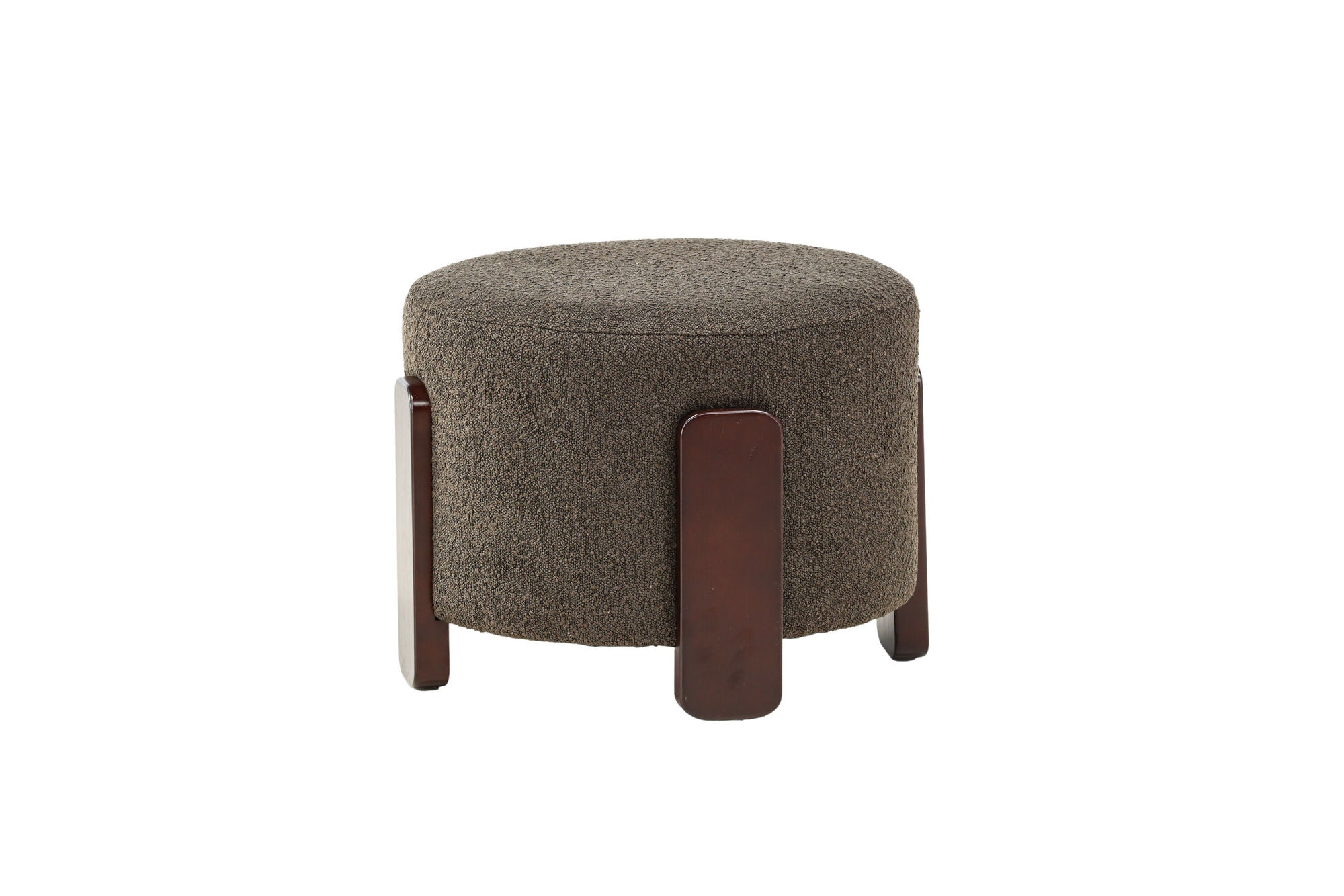 Venture Home Coffey Ottoman/Pouf - Dark brown / Coffee/Grey Boucle