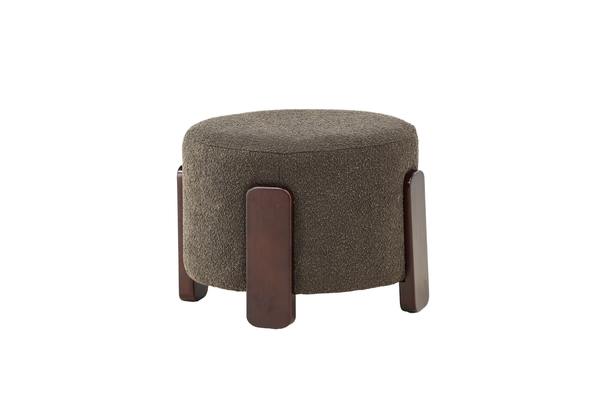 Venture Home Coffey Ottoman/Pouf - Dark brown / Coffee/Grey Boucle