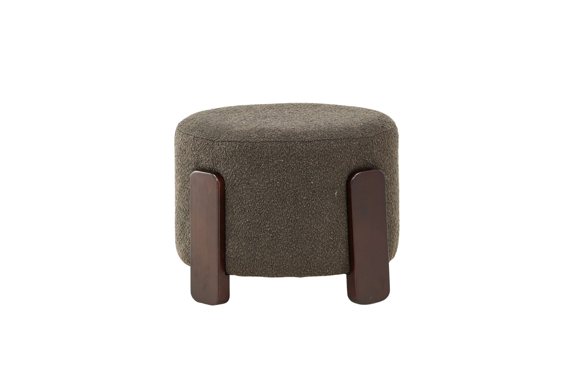 Venture Home Coffey Ottoman/Pouf - Dark brown / Coffee/Grey Boucle
