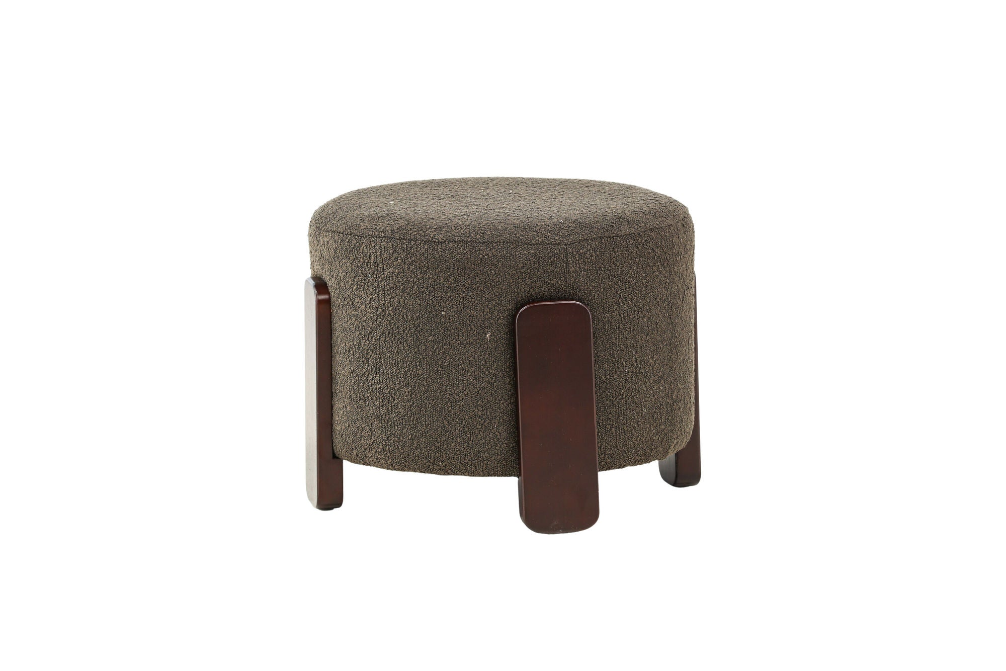 Venture Home Coffey Ottoman/Pouf - Dark brown / Coffee/Grey Boucle