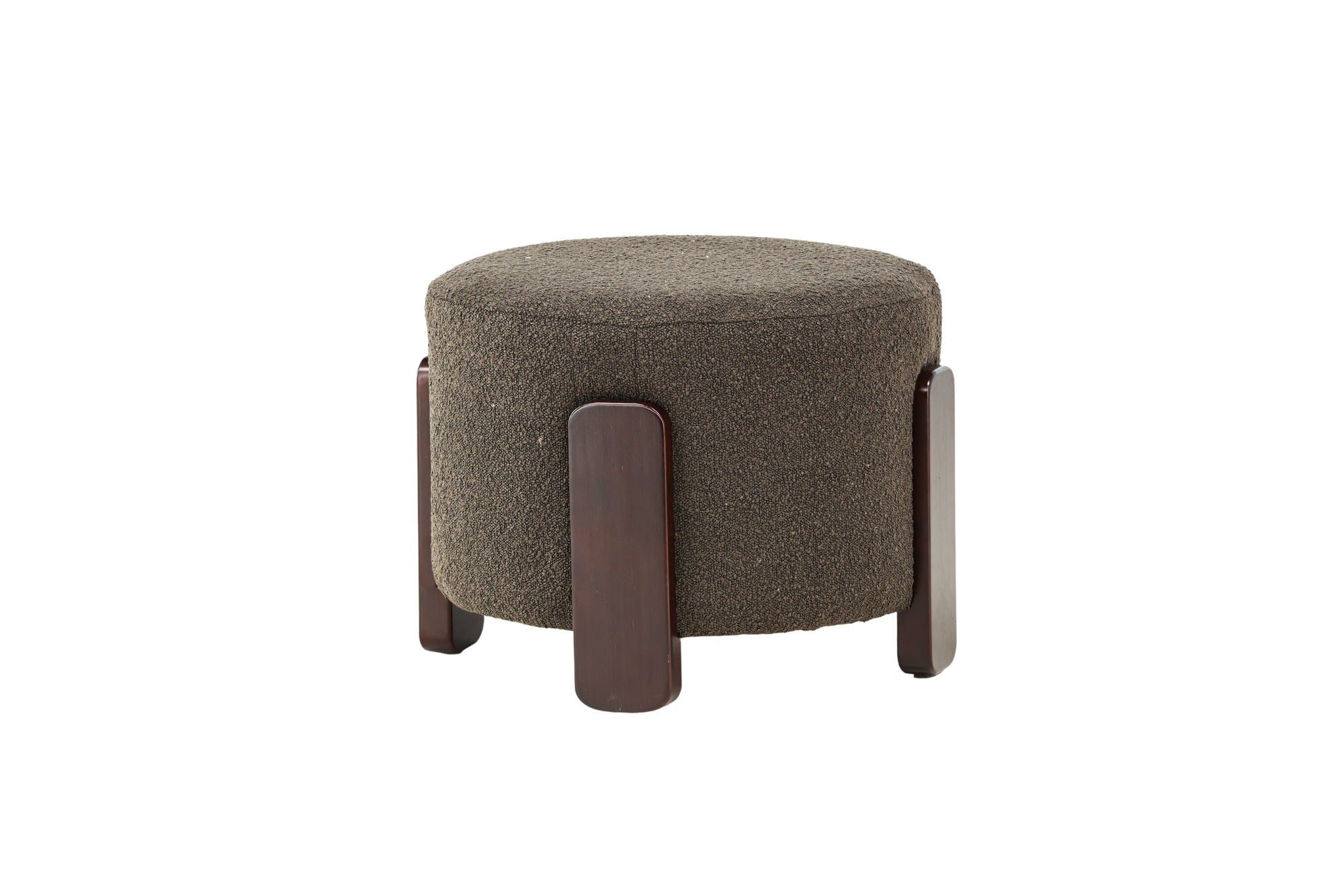 Venture Home Coffey Ottoman/Pouf - Dark brown / Coffee/Grey Boucle