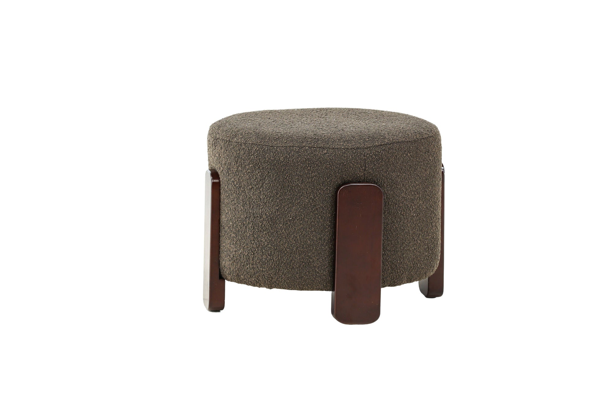 Venture Home Coffey Ottoman/Pouf - Dark brown / Coffee/Grey Boucle