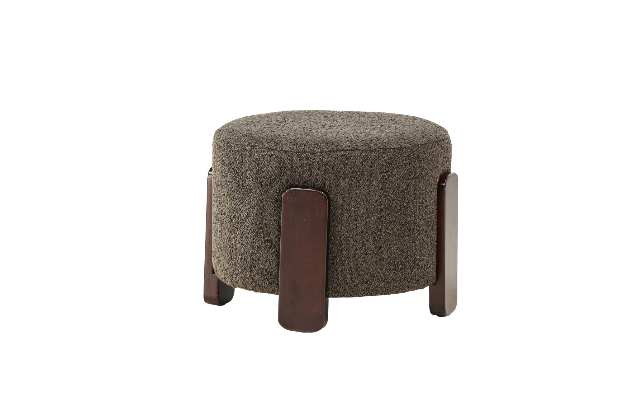 Venture Home Coffey Ottoman/Pouf - Dark brown / Coffee/Grey Boucle