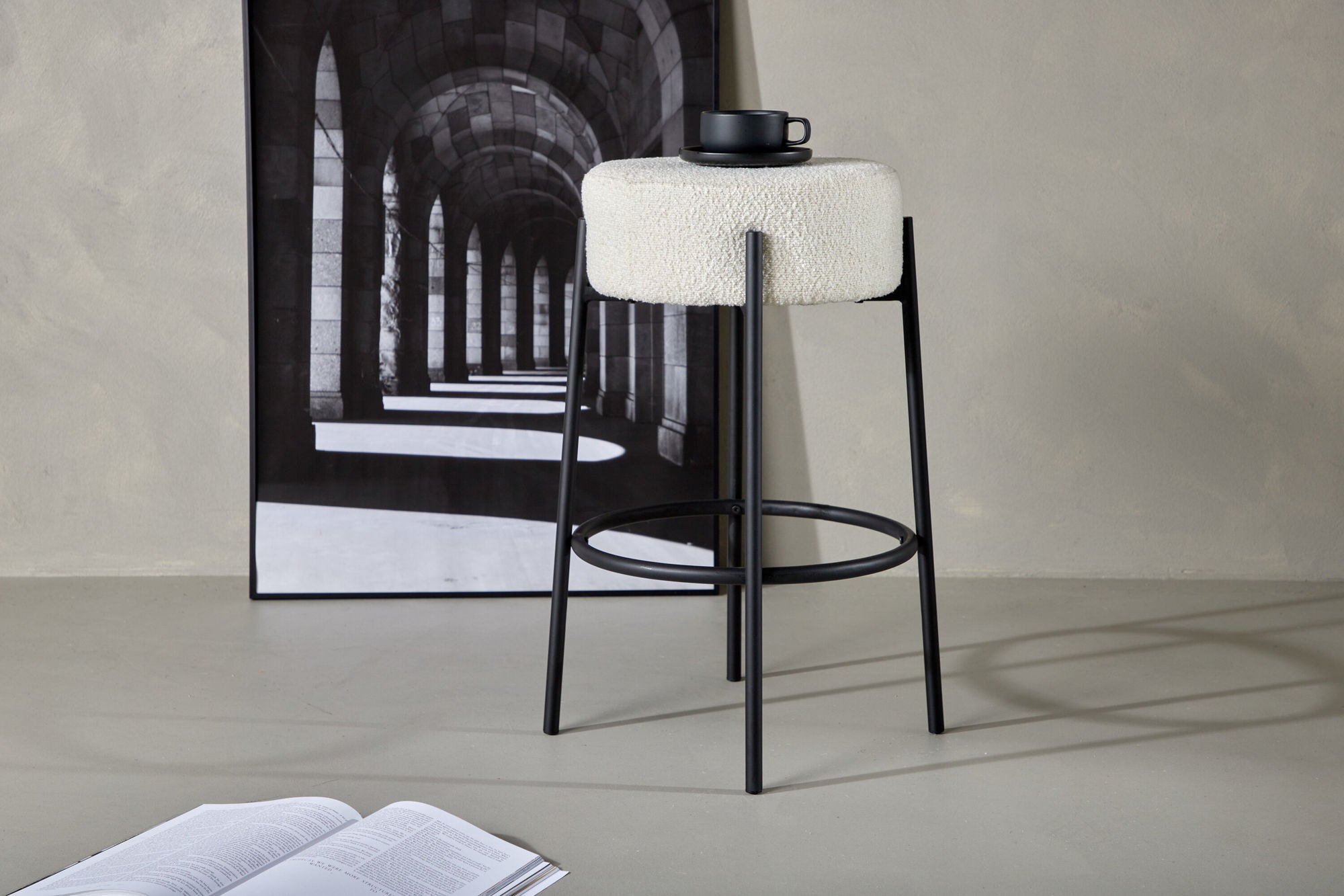 Venture Home Tucson Bar stol Large - Black / White Boucle