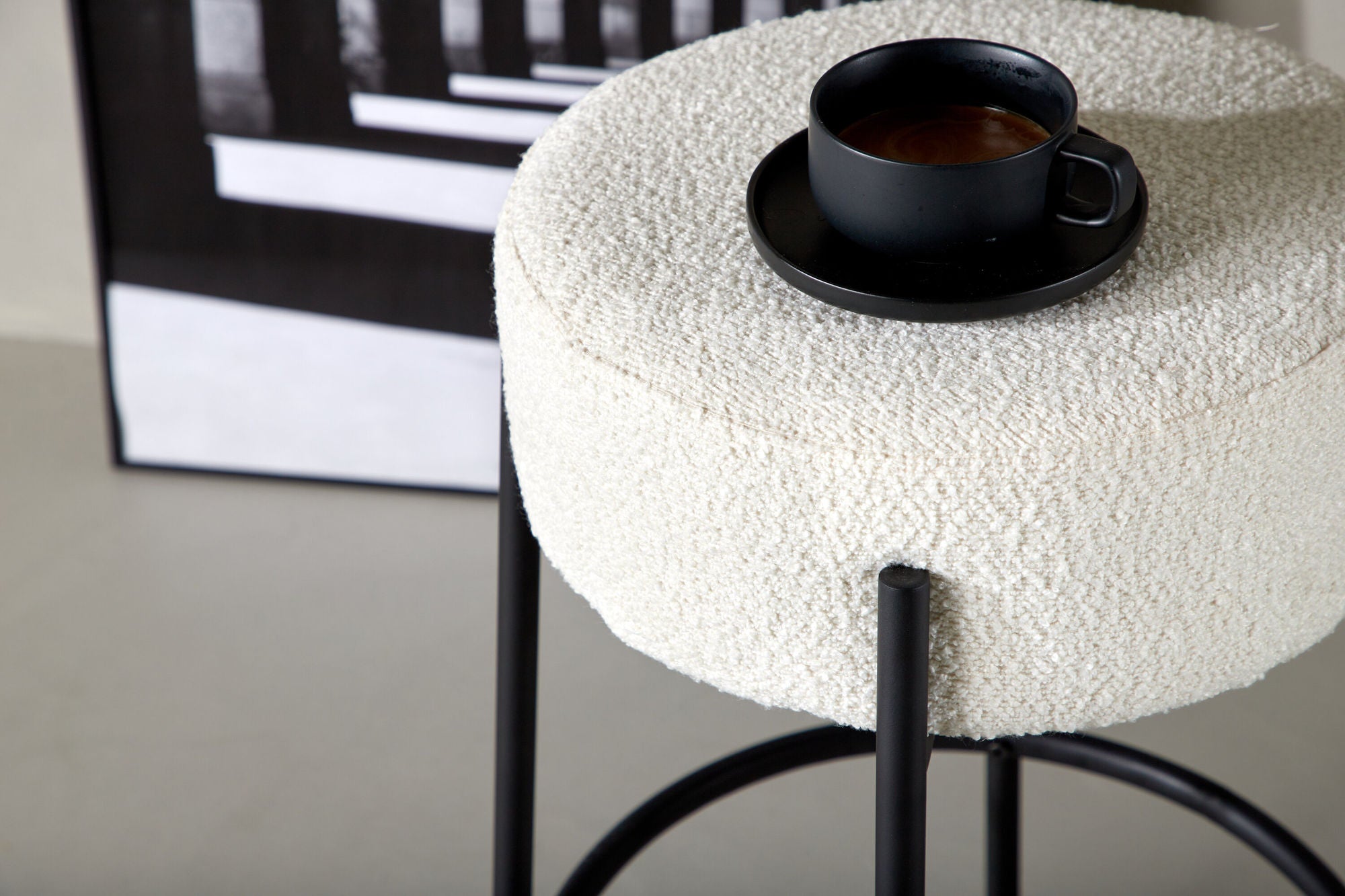Venture Home Tucson Bar stol Large - Black / White Boucle