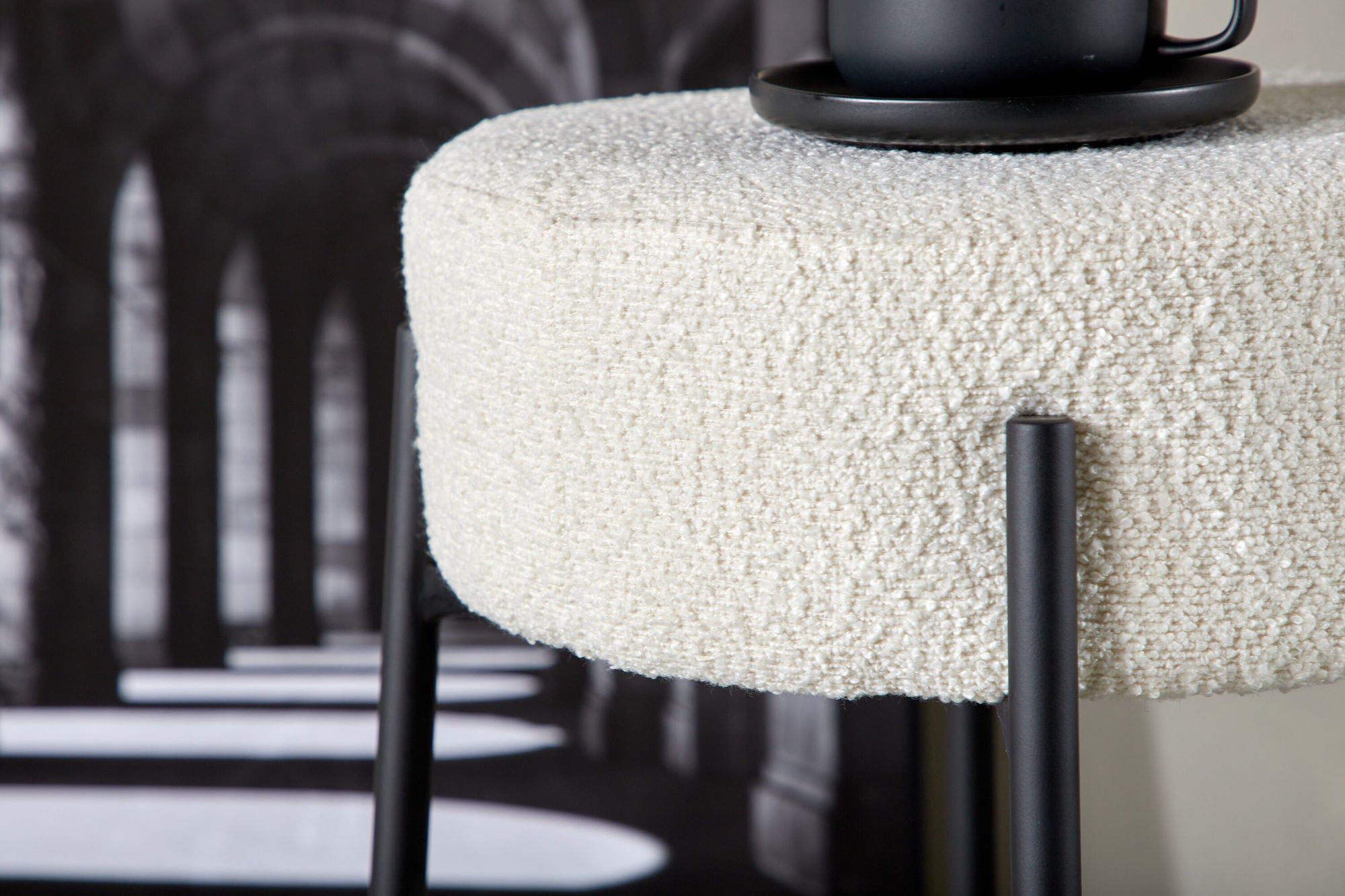 Venture Home Tucson Bar stol Large - Black / White Boucle
