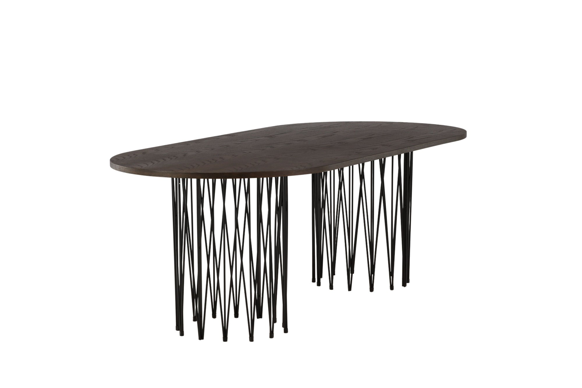 Furniture Fashion Stone oval spisebord - Black / Mocca Veneer