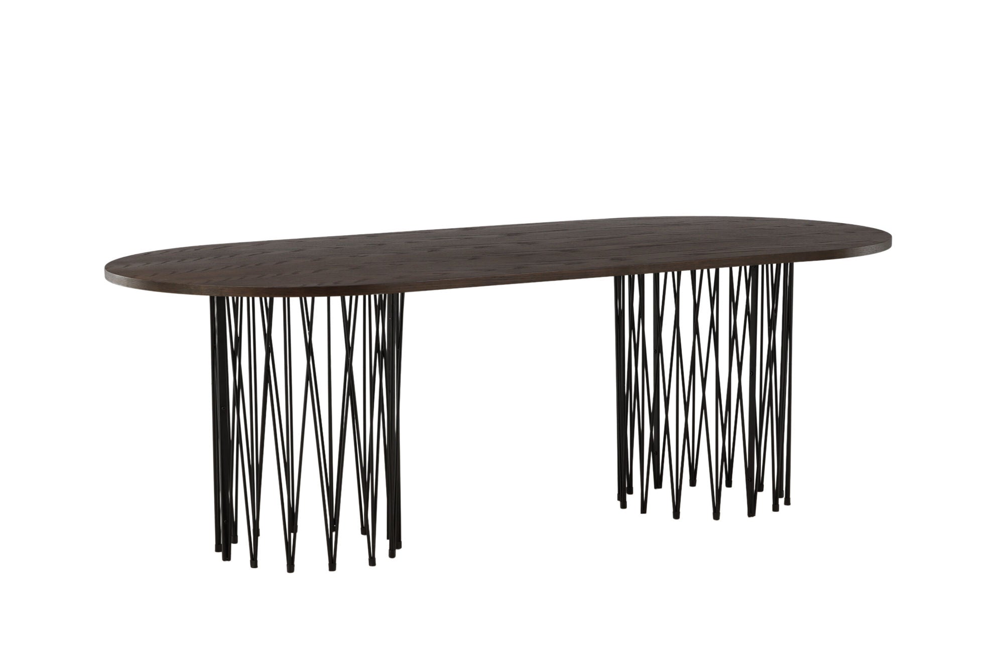 Furniture Fashion Stone oval spisebord - Black / Mocca Veneer