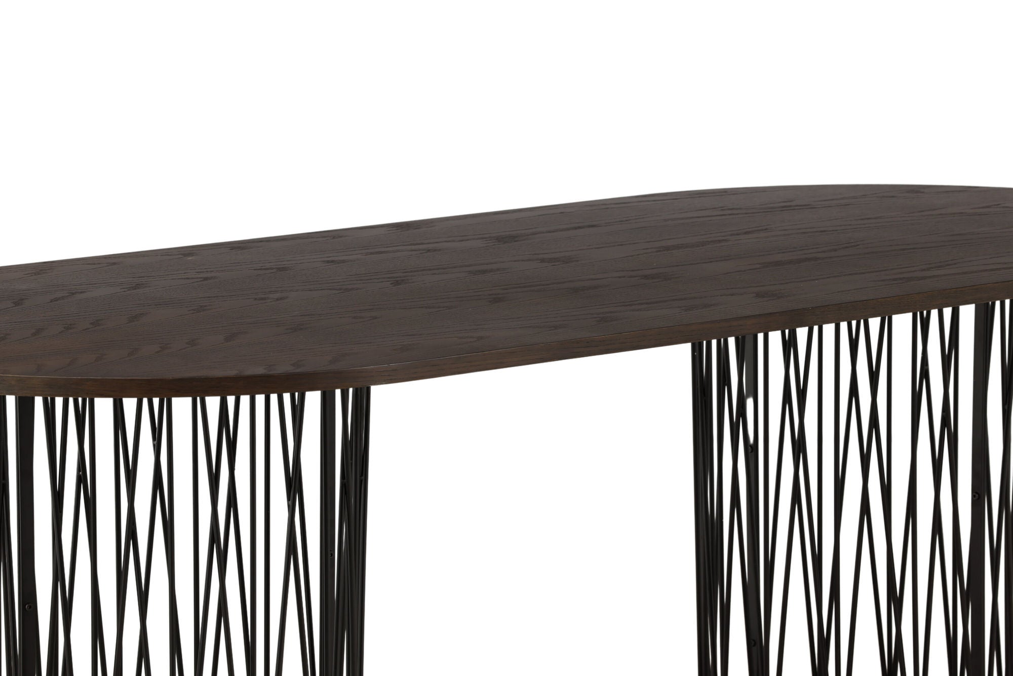 Furniture Fashion Stone oval spisebord - Black / Mocca Veneer
