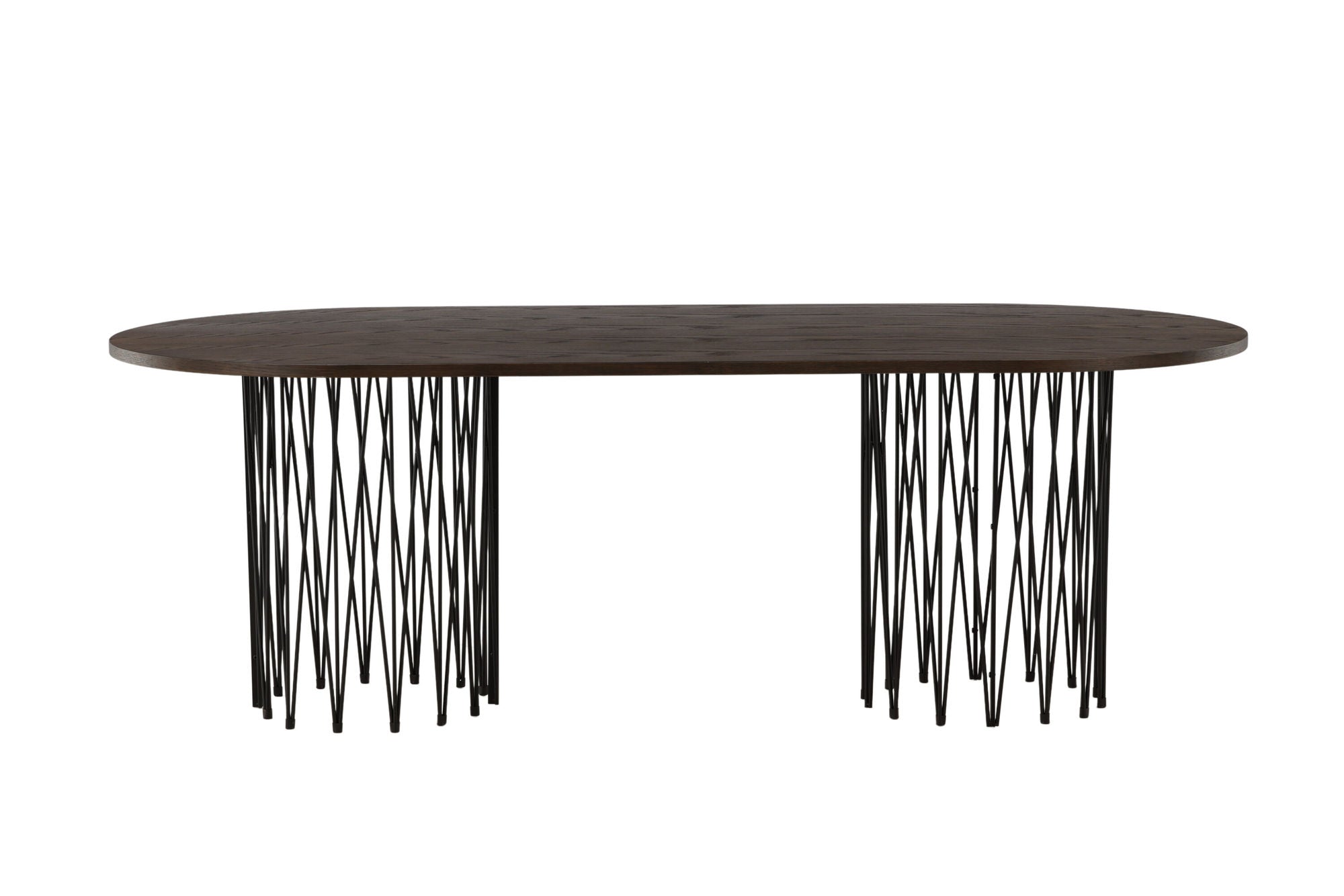 Furniture Fashion Stone oval spisebord - Black / Mocca Veneer