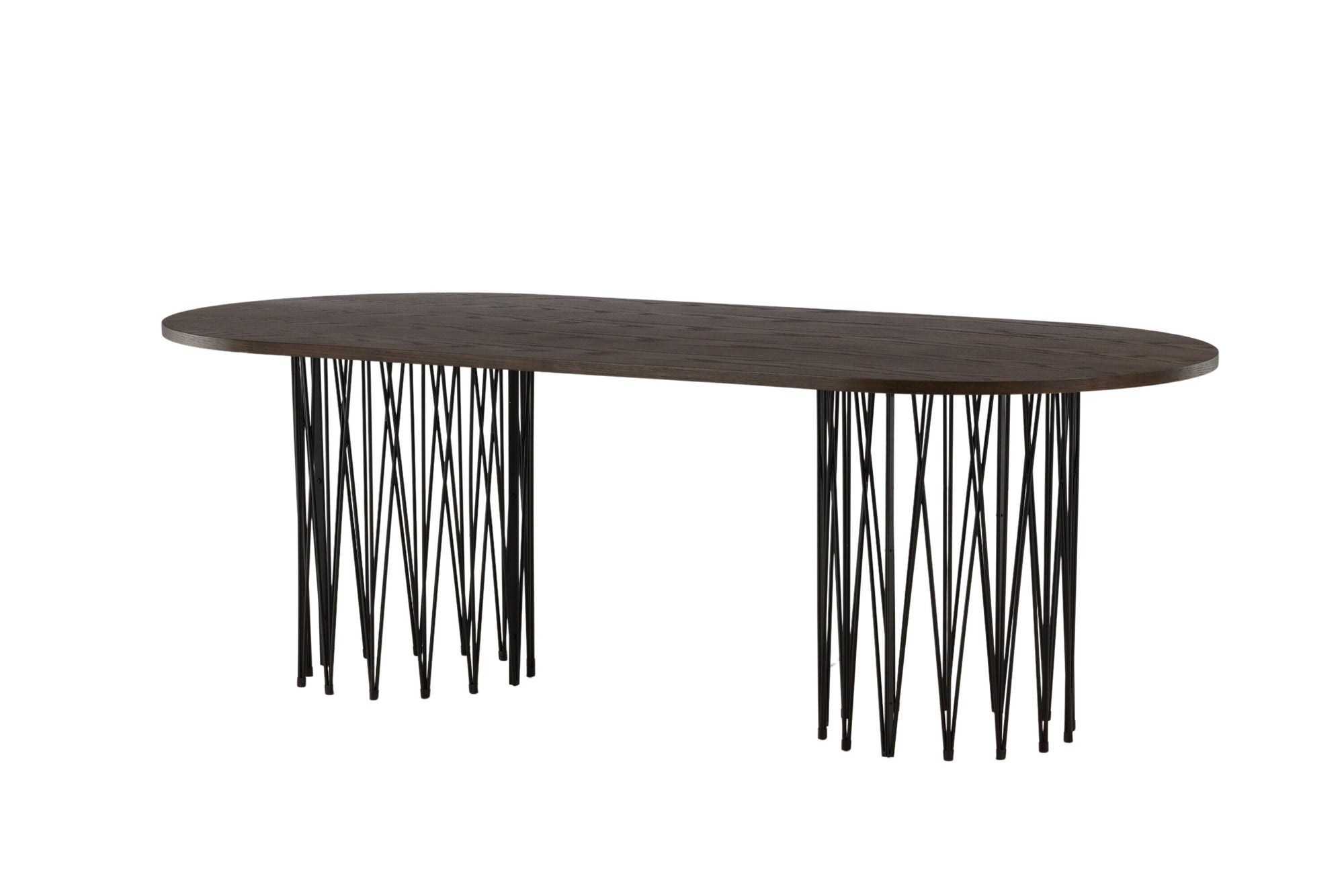 Furniture Fashion Stone oval spisebord - Black / Mocca Veneer