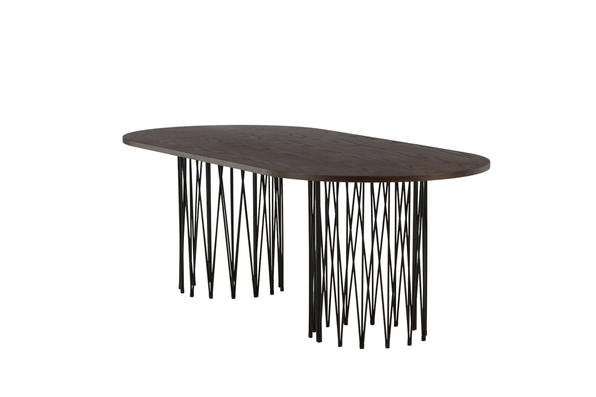 Furniture Fashion Stone oval spisebord - Black / Mocca Veneer