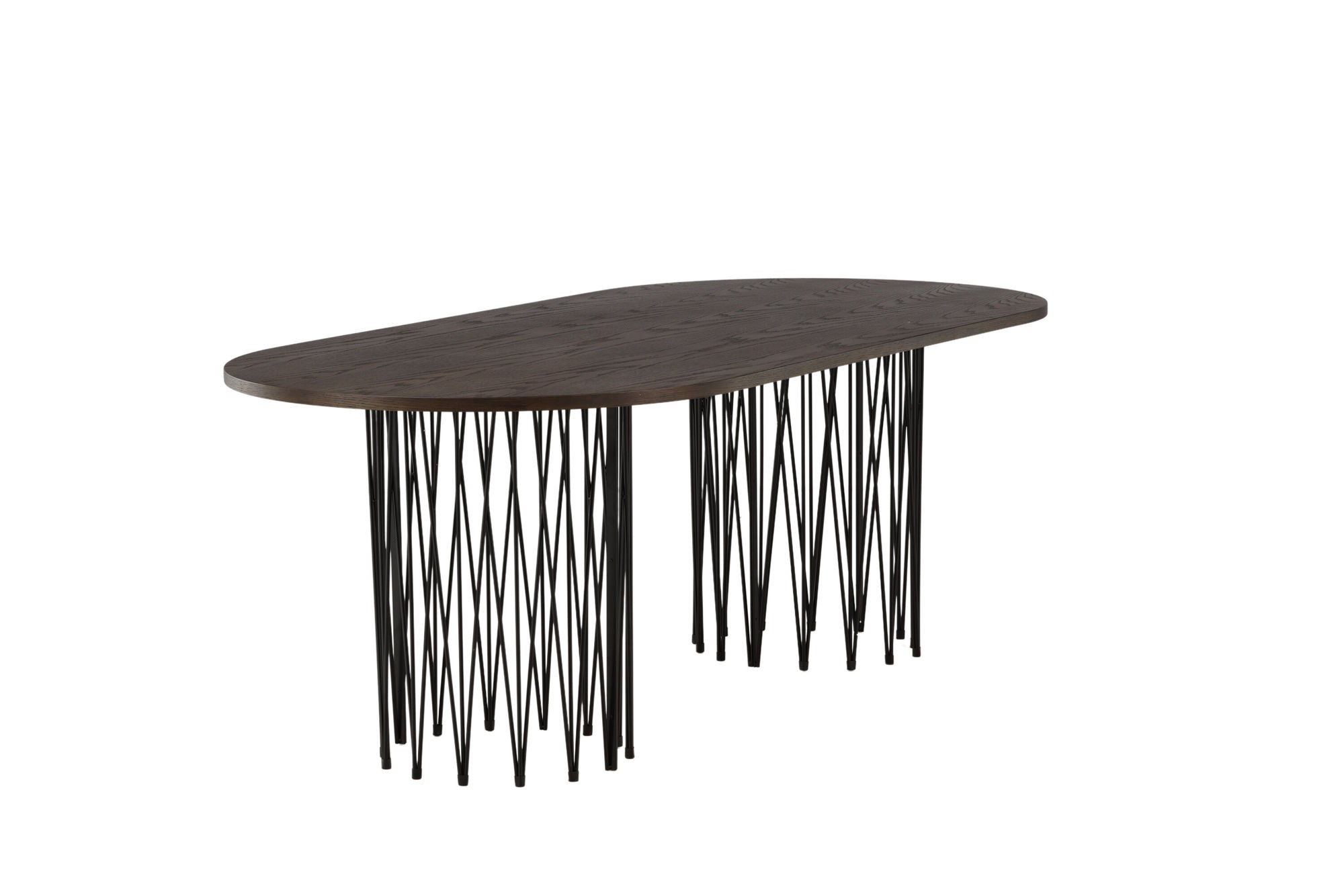 Furniture Fashion Stone oval spisebord - Black / Mocca Veneer