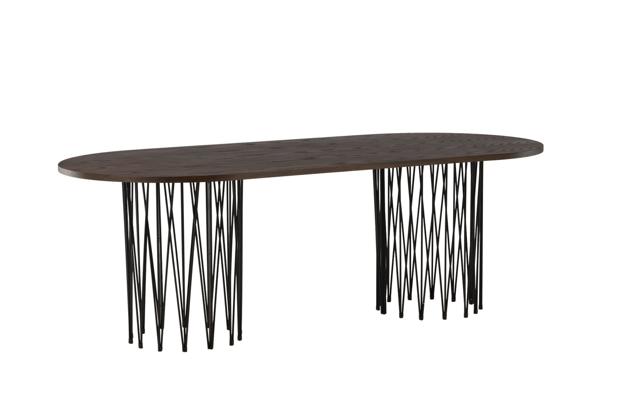 Furniture Fashion Stone oval spisebord - Black / Mocca Veneer