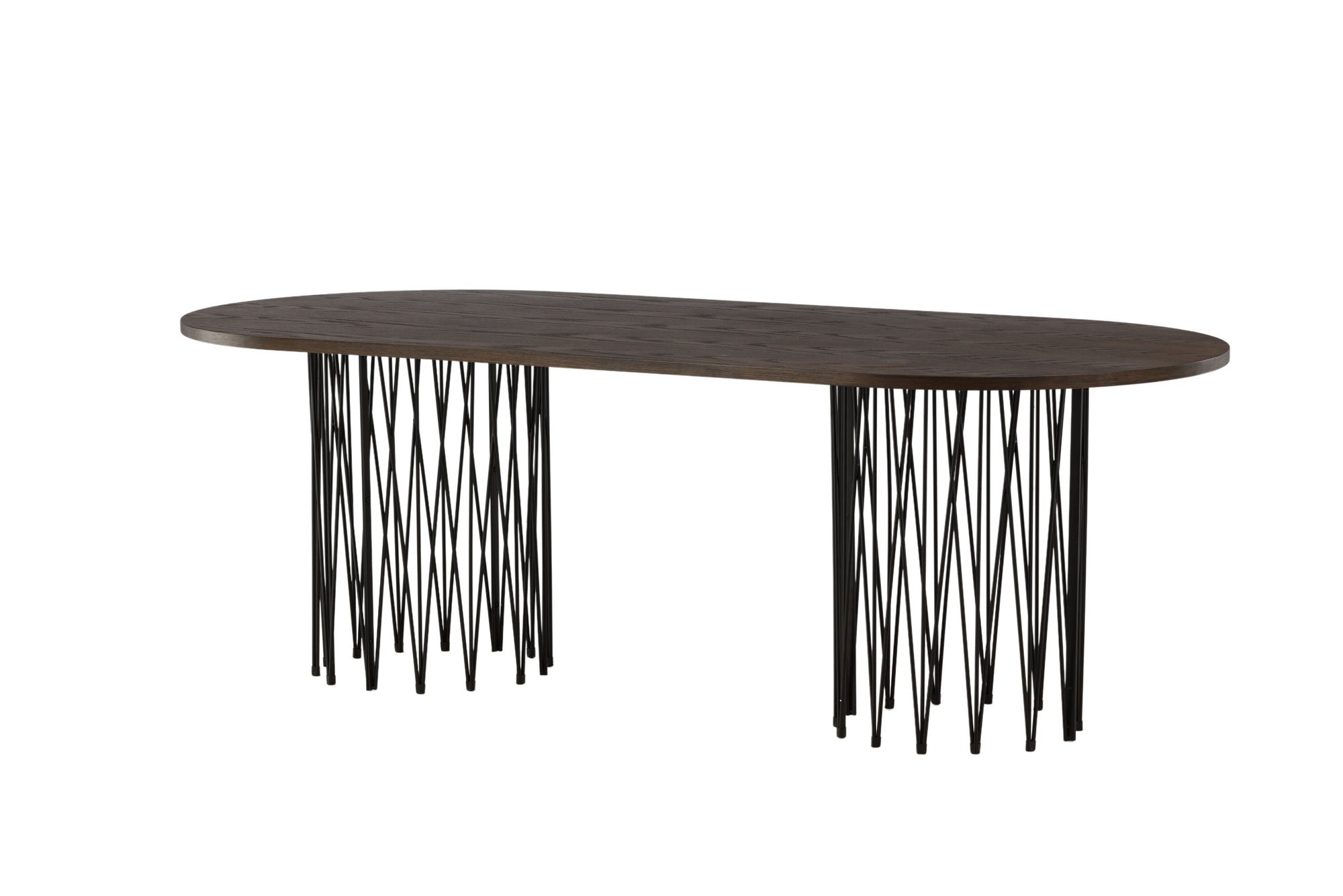 Furniture Fashion Stone oval spisebord - Black / Mocca Veneer