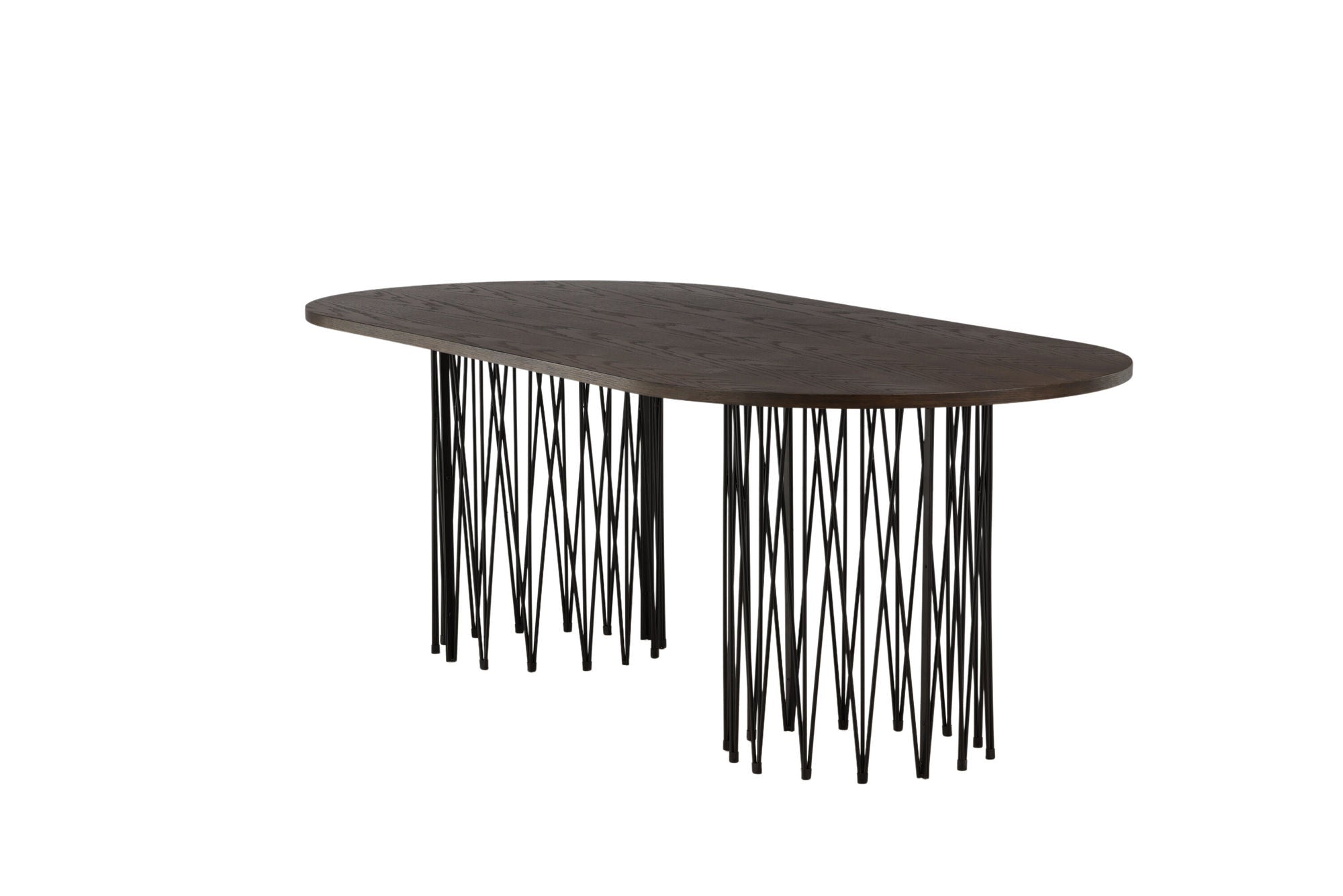 Furniture Fashion Stone oval spisebord - Black / Mocca Veneer
