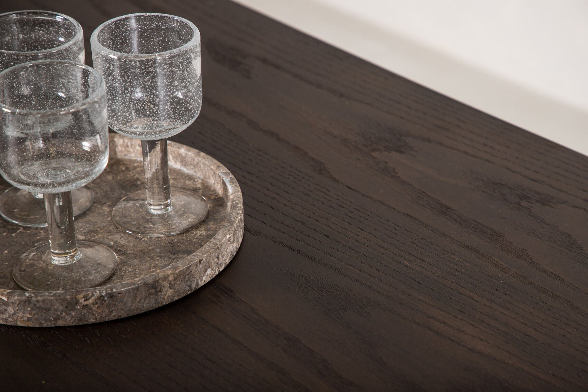 Furniture Fashion Stone oval spisebord - Black / Mocca Veneer