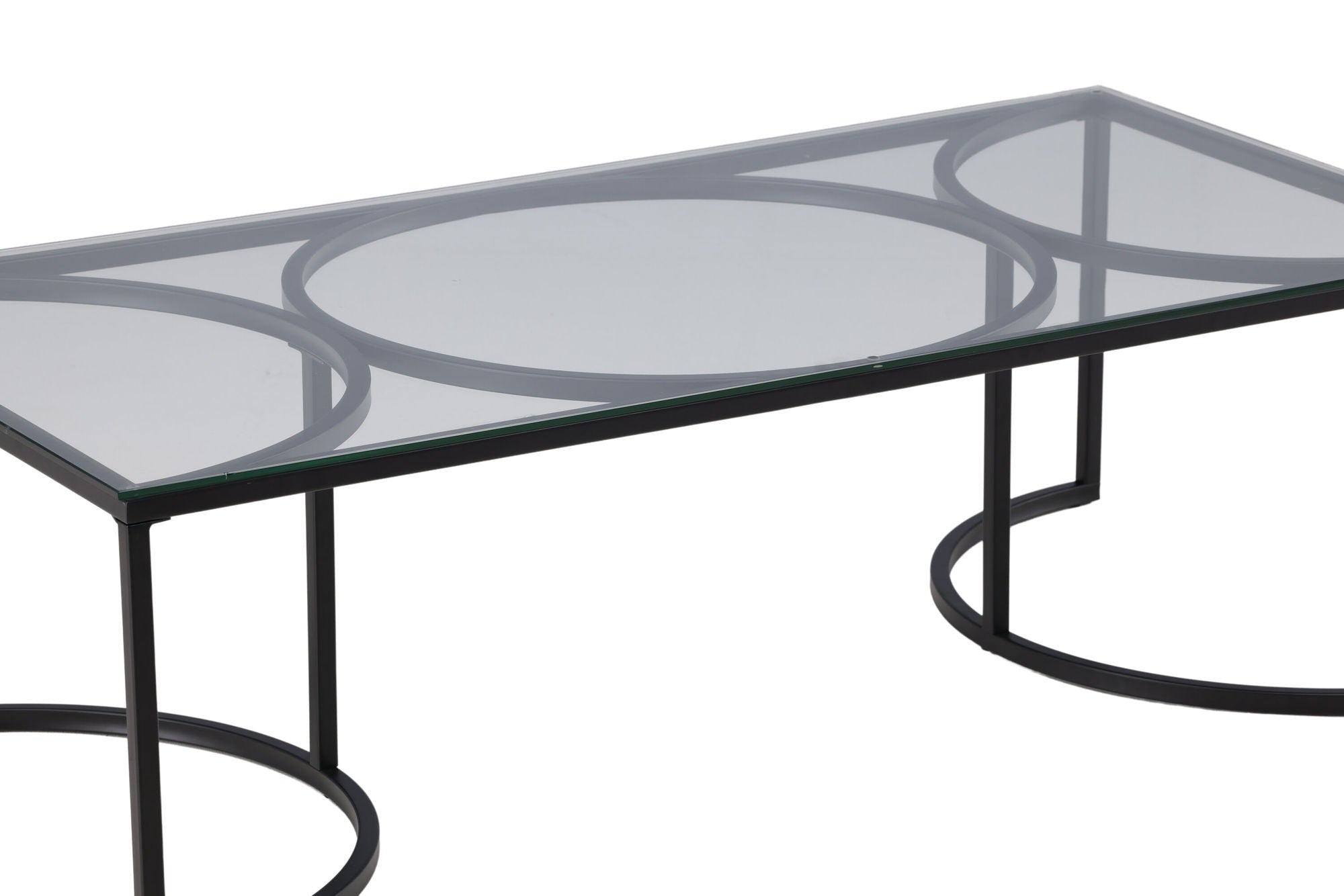 Furniture Fashion Skanör Sofa bord Rectangular - Black / Clear glass