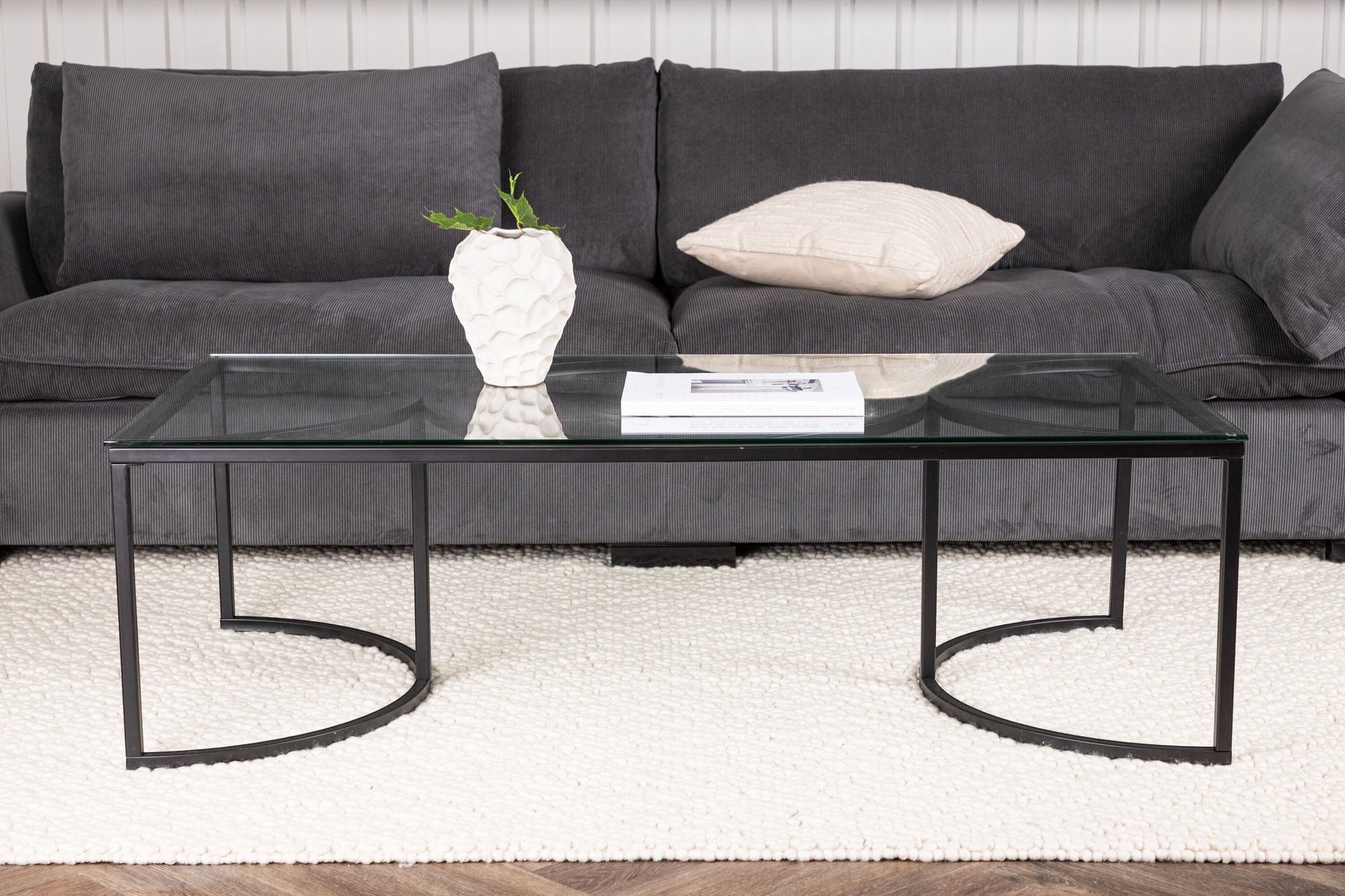 Furniture Fashion Skanör Sofa bord Rectangular - Black / Clear glass