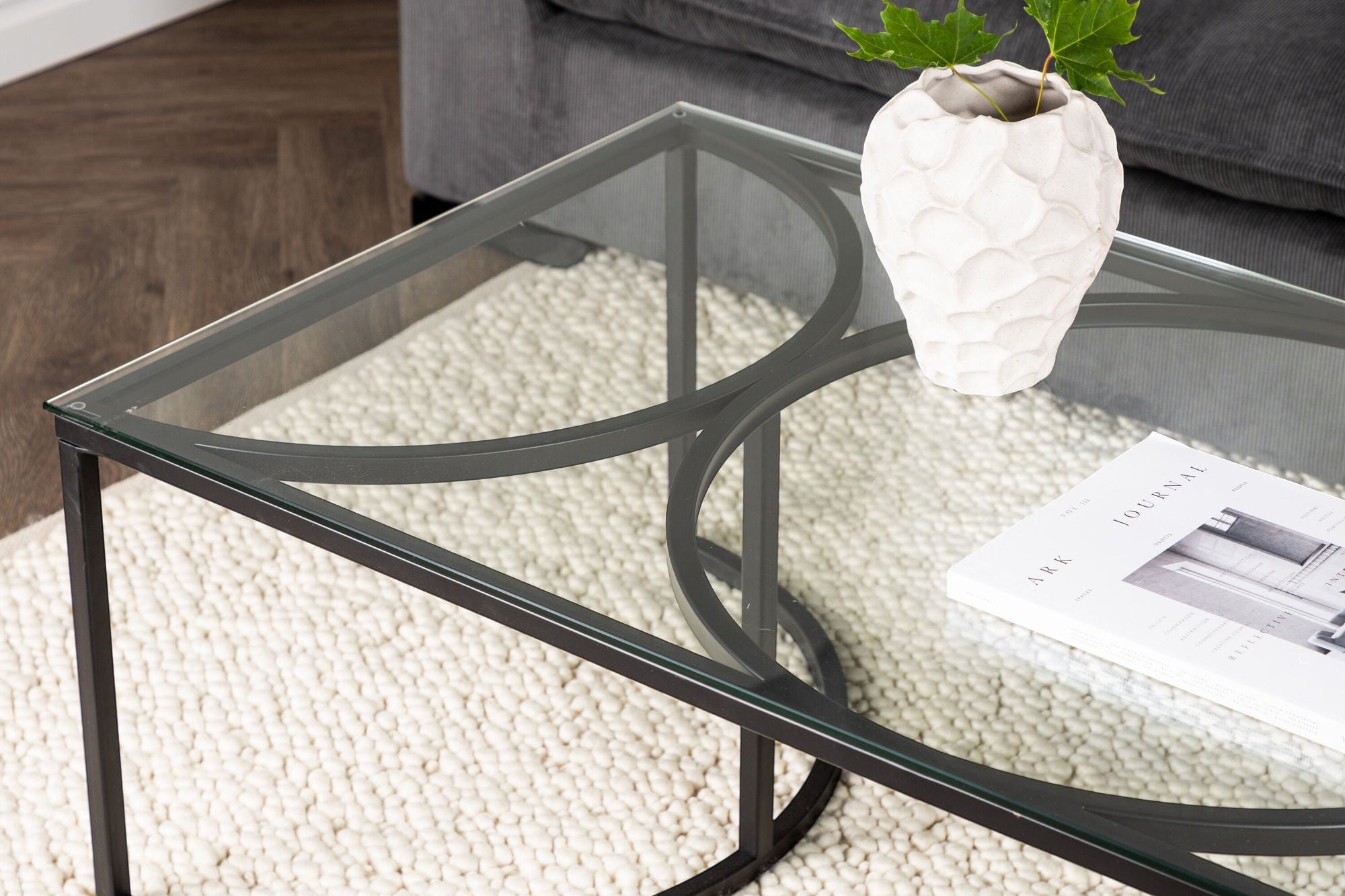 Furniture Fashion Skanör Sofa bord Rectangular - Black / Clear glass