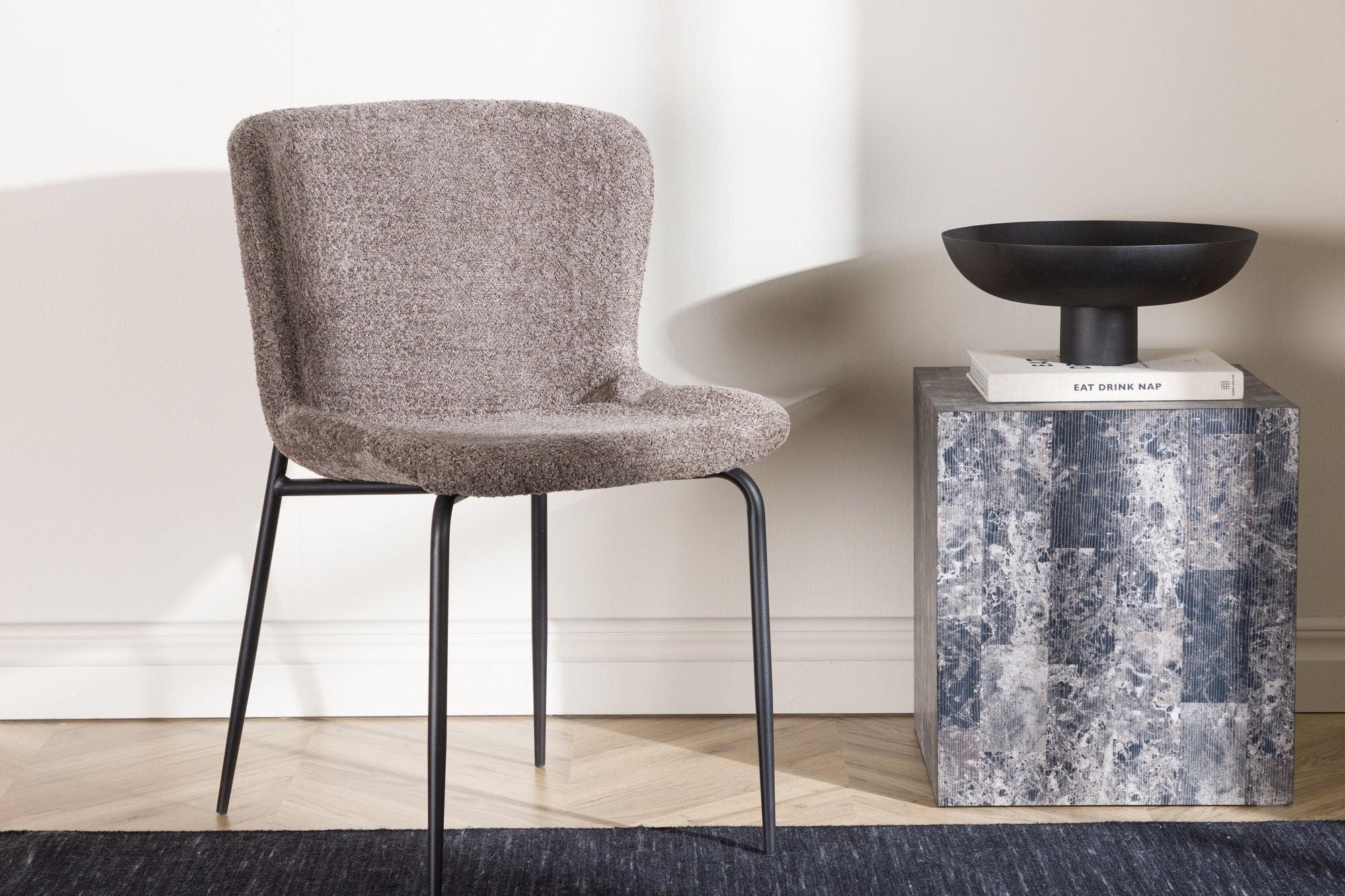 Venture Home Modesto Spisebordsstol 2-pack - Black / Brown Boucle