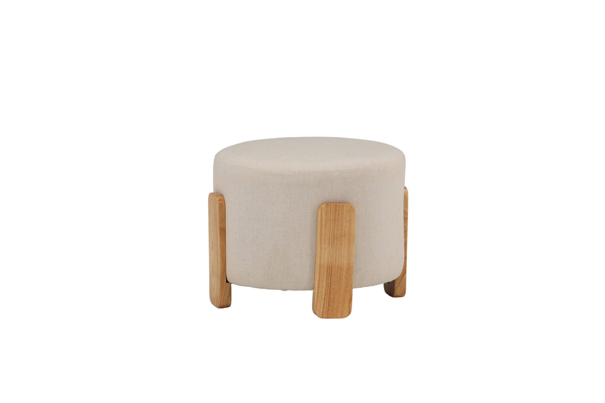 Venture Home Coffey Ottoman/Pouf - Nature / White Linen