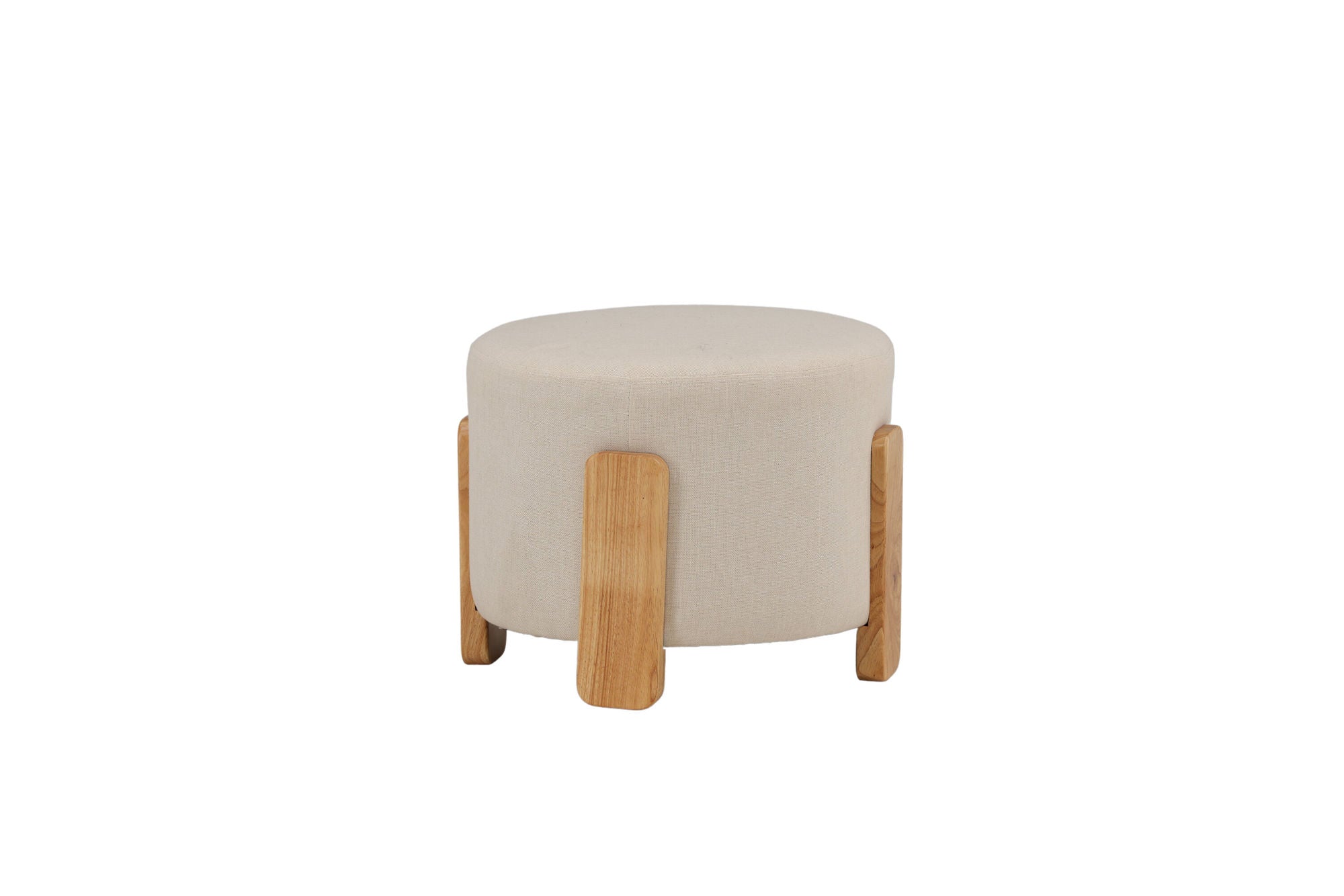 Venture Home Coffey Ottoman/Pouf - Nature / White Linen