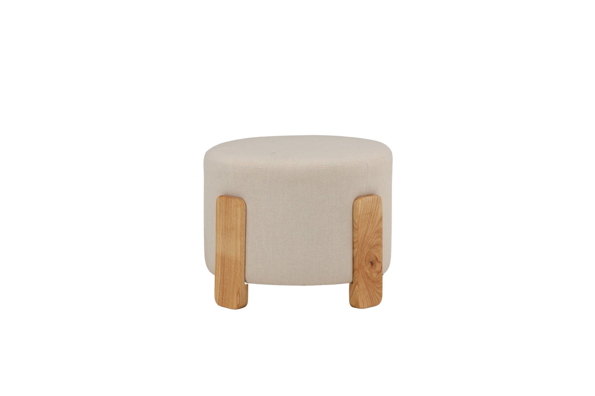 Venture Home Coffey Ottoman/Pouf - Nature / White Linen