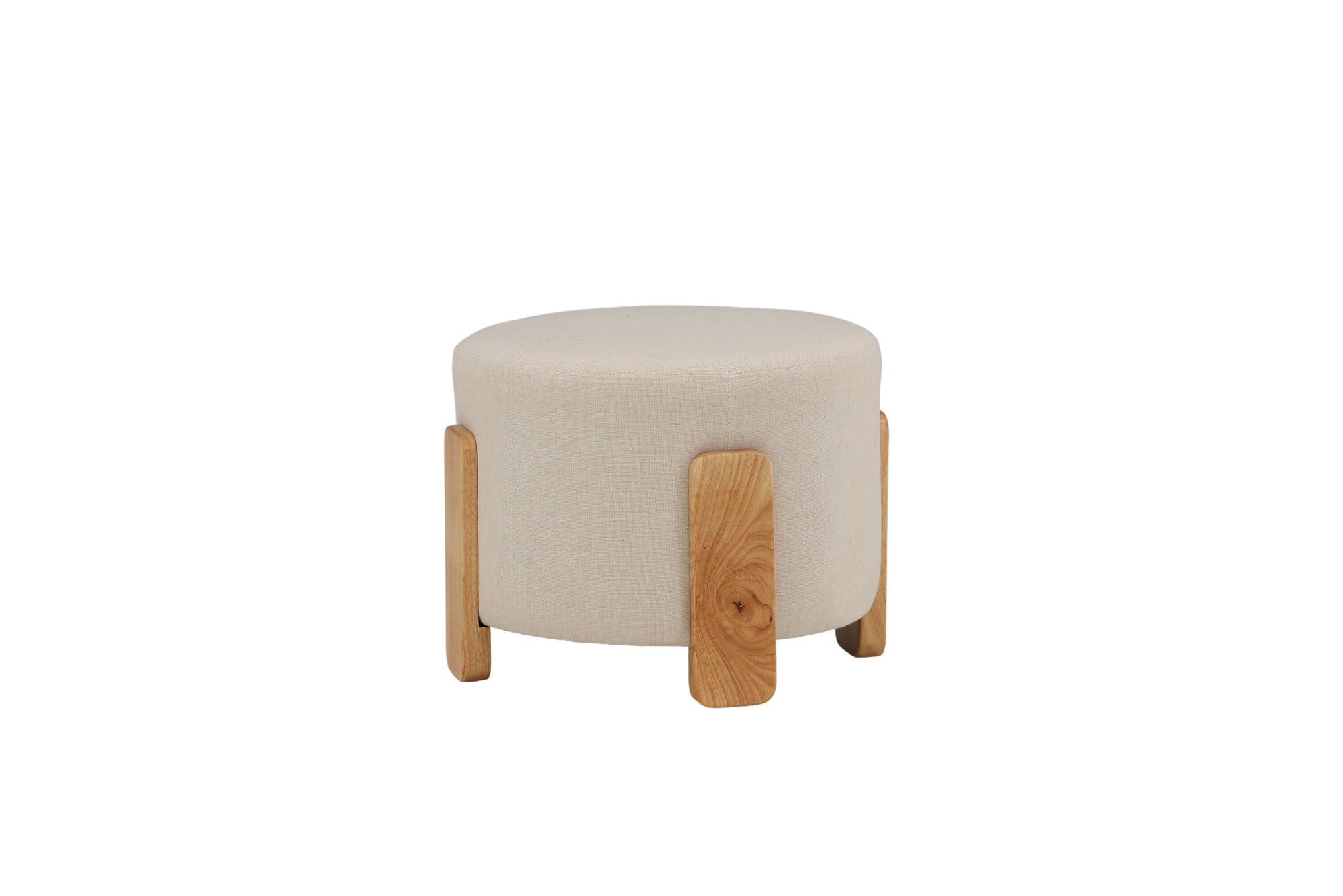 Venture Home Coffey Ottoman/Pouf - Nature / White Linen