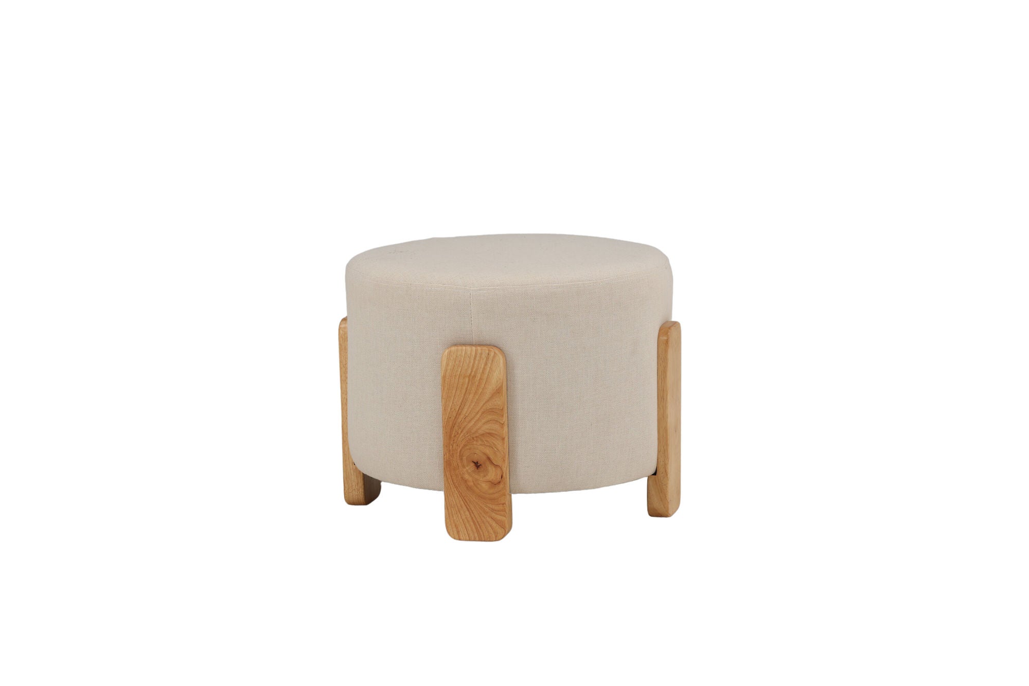 Venture Home Coffey Ottoman/Pouf - Nature / White Linen