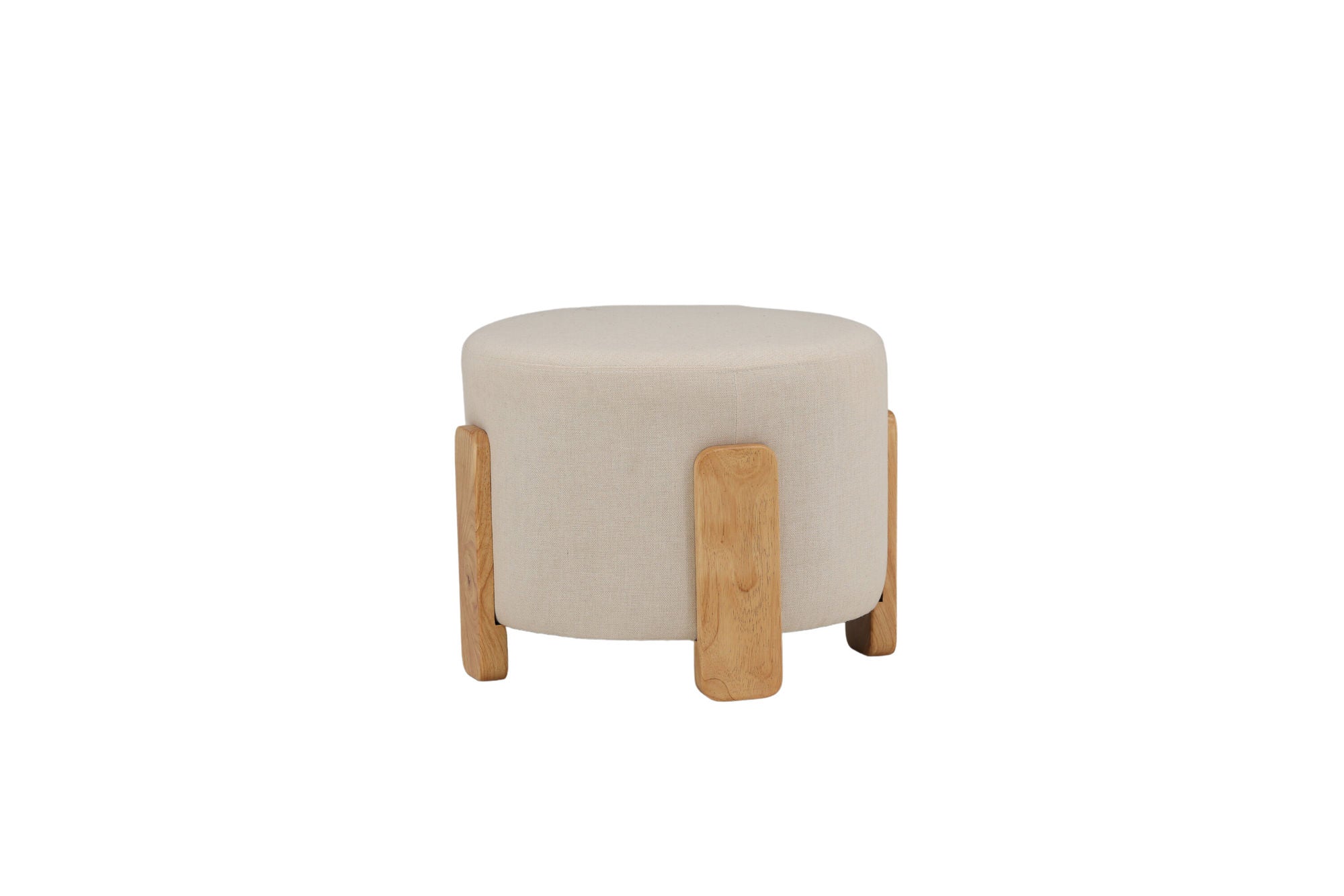Venture Home Coffey Ottoman/Pouf - Nature / White Linen