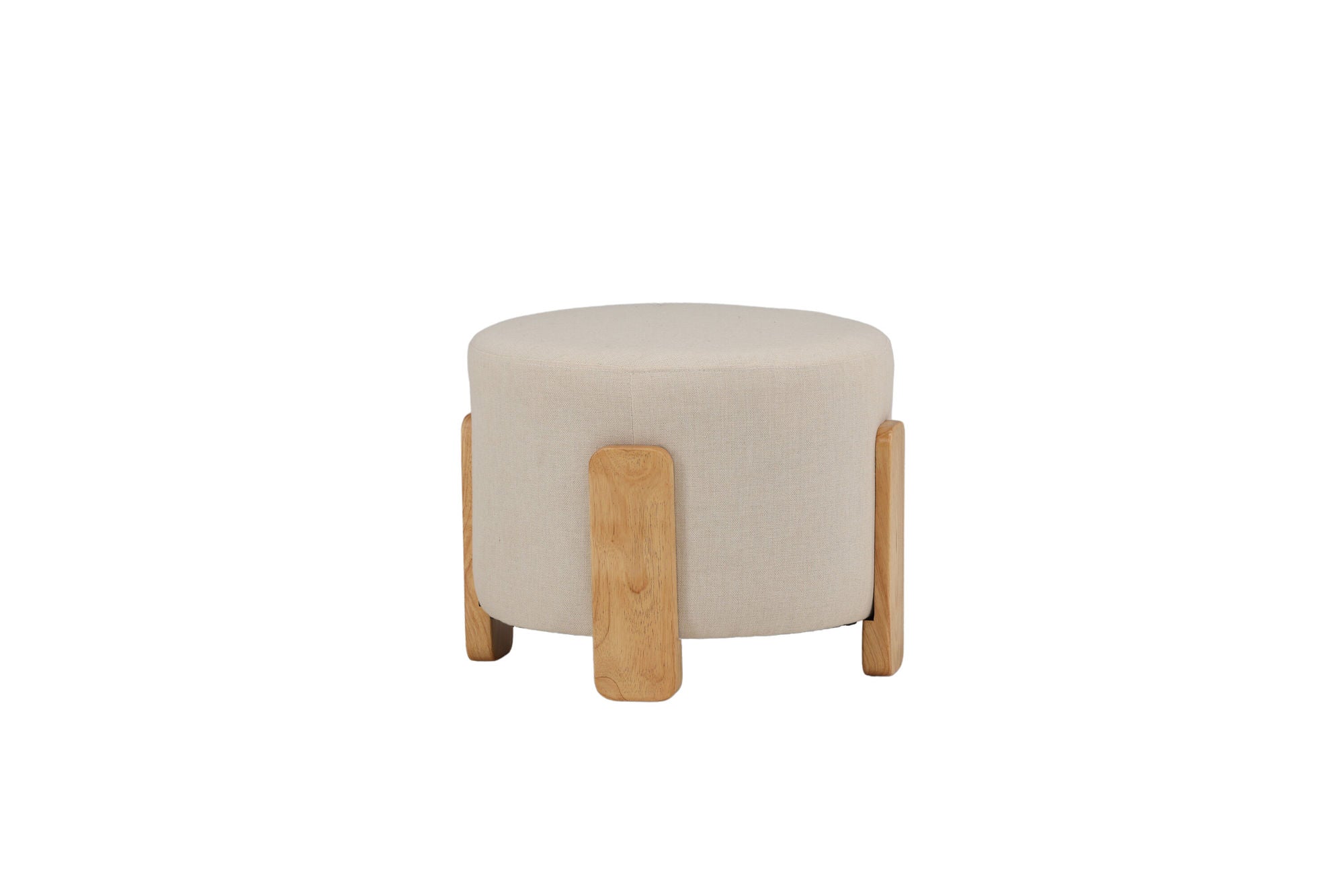 Venture Home Coffey Ottoman/Pouf - Nature / White Linen