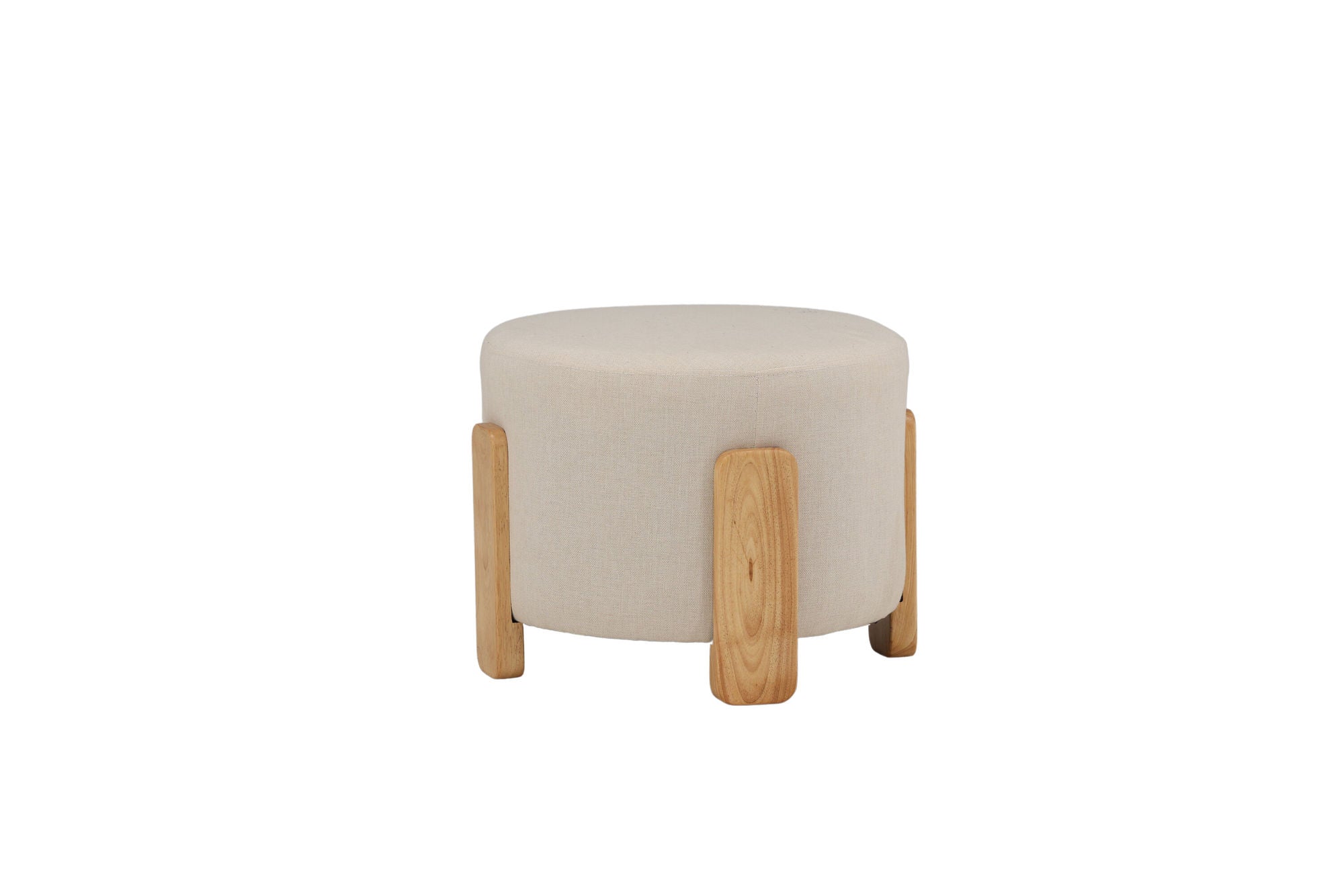 Venture Home Coffey Ottoman/Pouf - Nature / White Linen