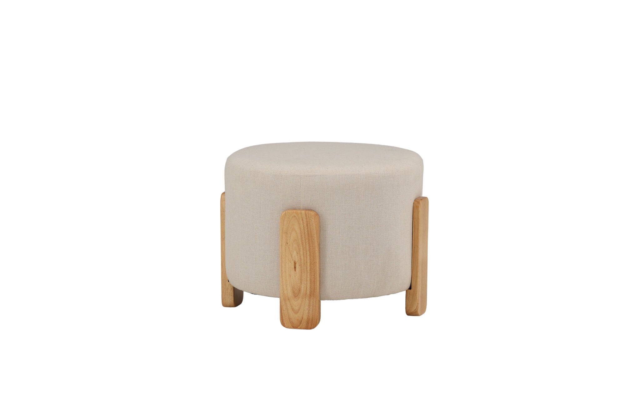 Venture Home Coffey Ottoman/Pouf - Nature / White Linen
