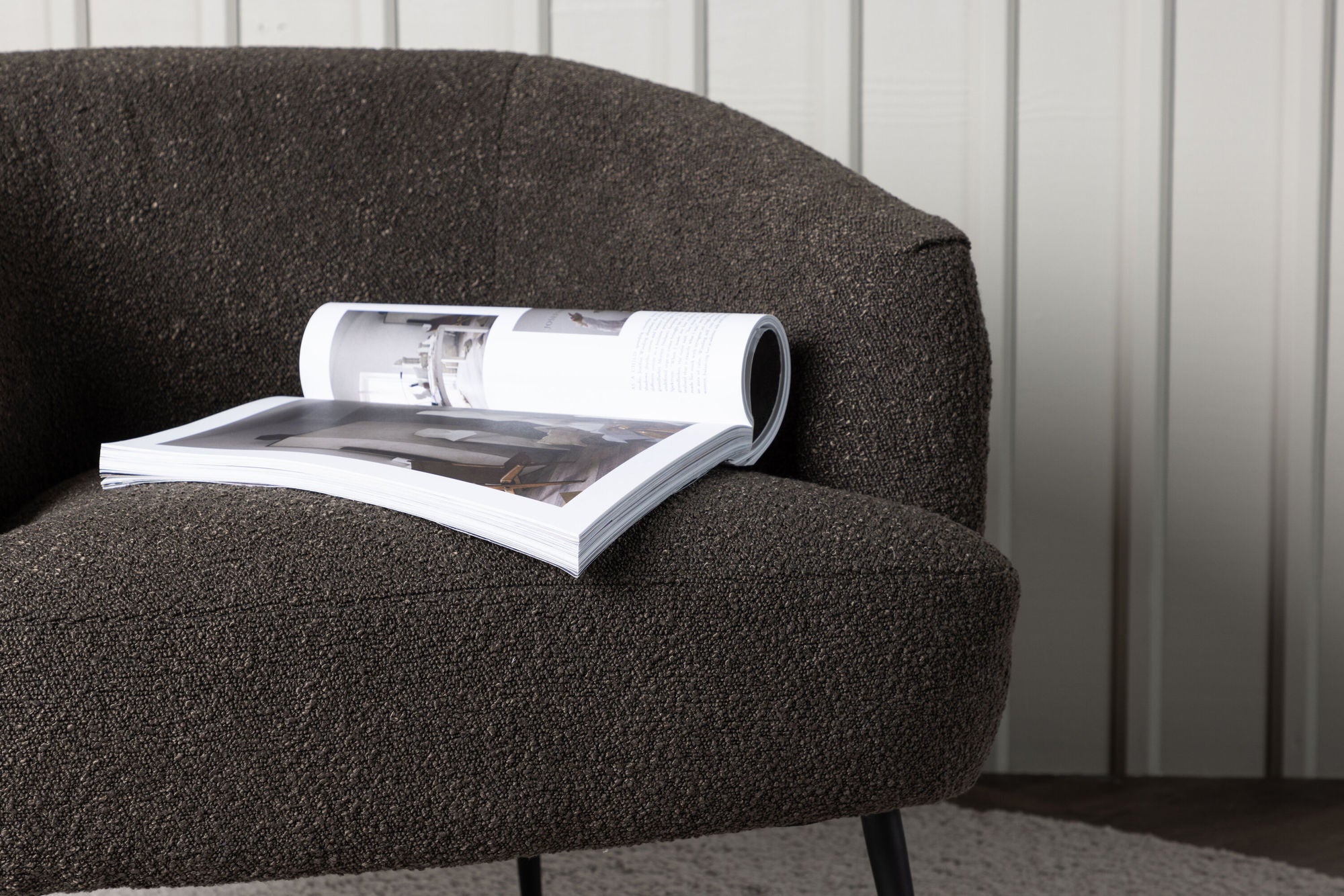 Venture Home Derry Single Sofa - Black / Black Boucle