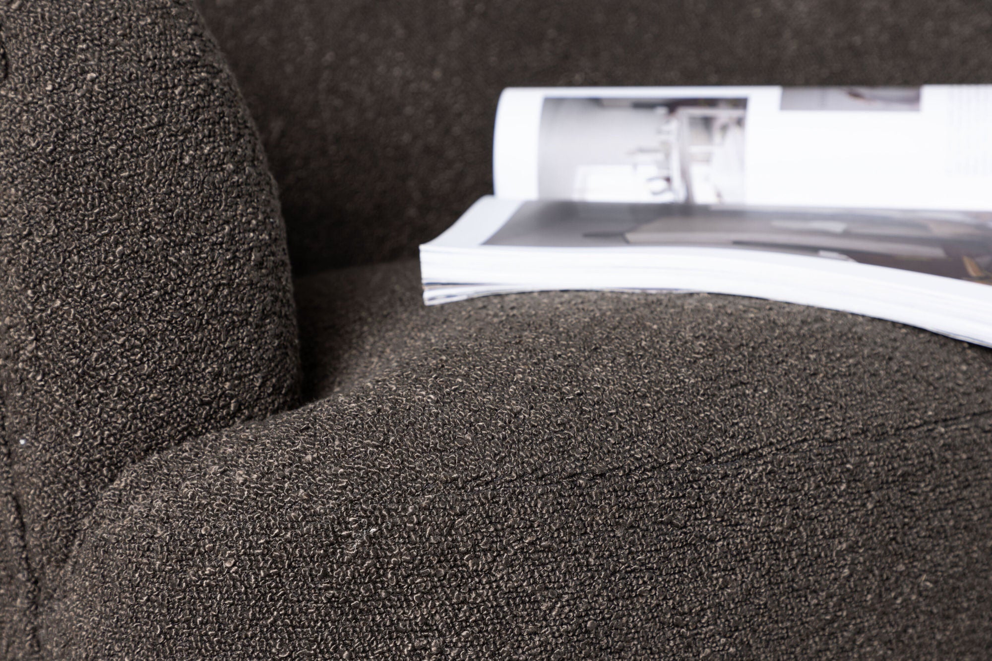 Venture Home Derry Single Sofa - Black / Black Boucle