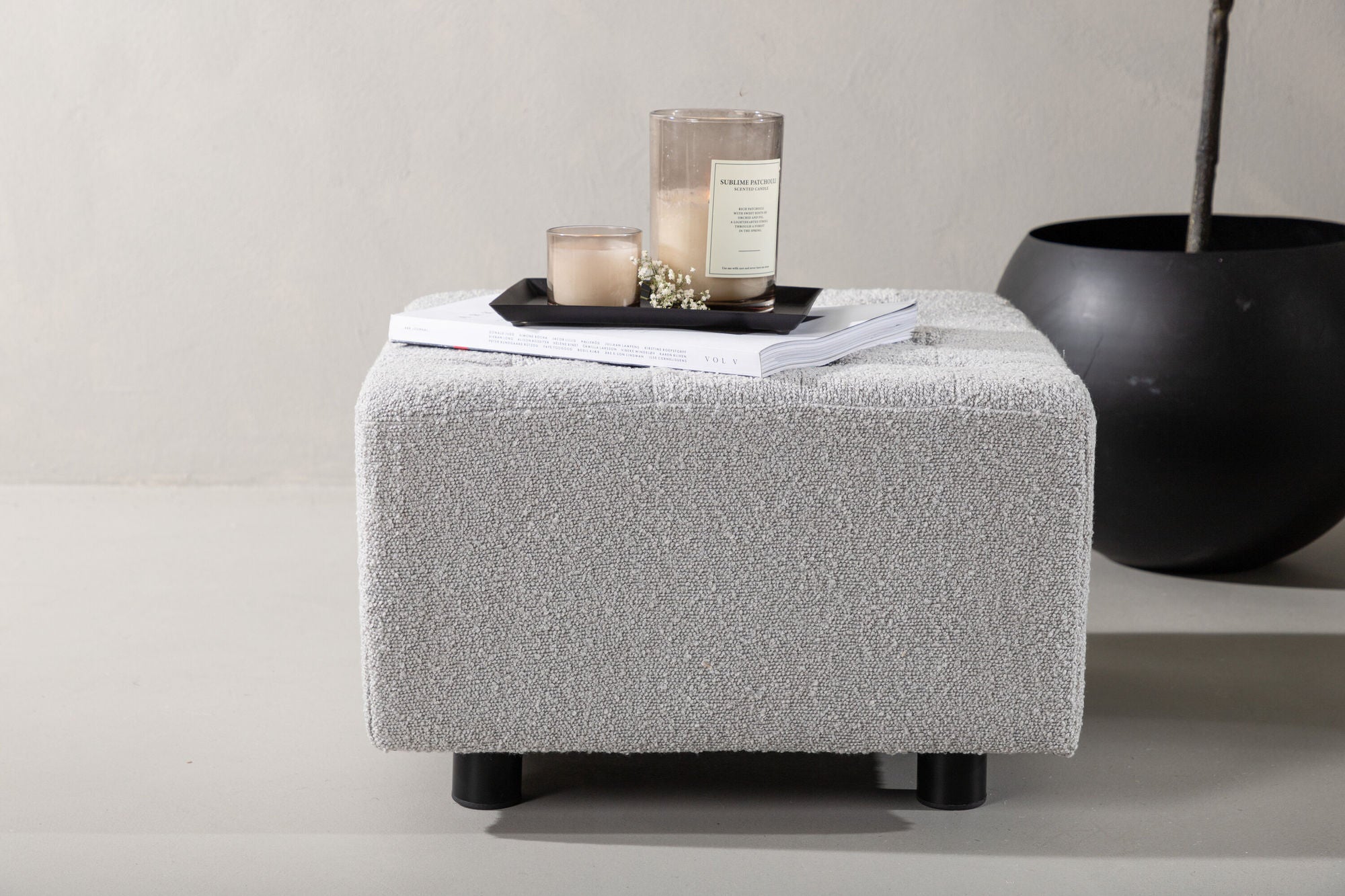 Venture Home Bowie - Pouf / Light grey Bocule