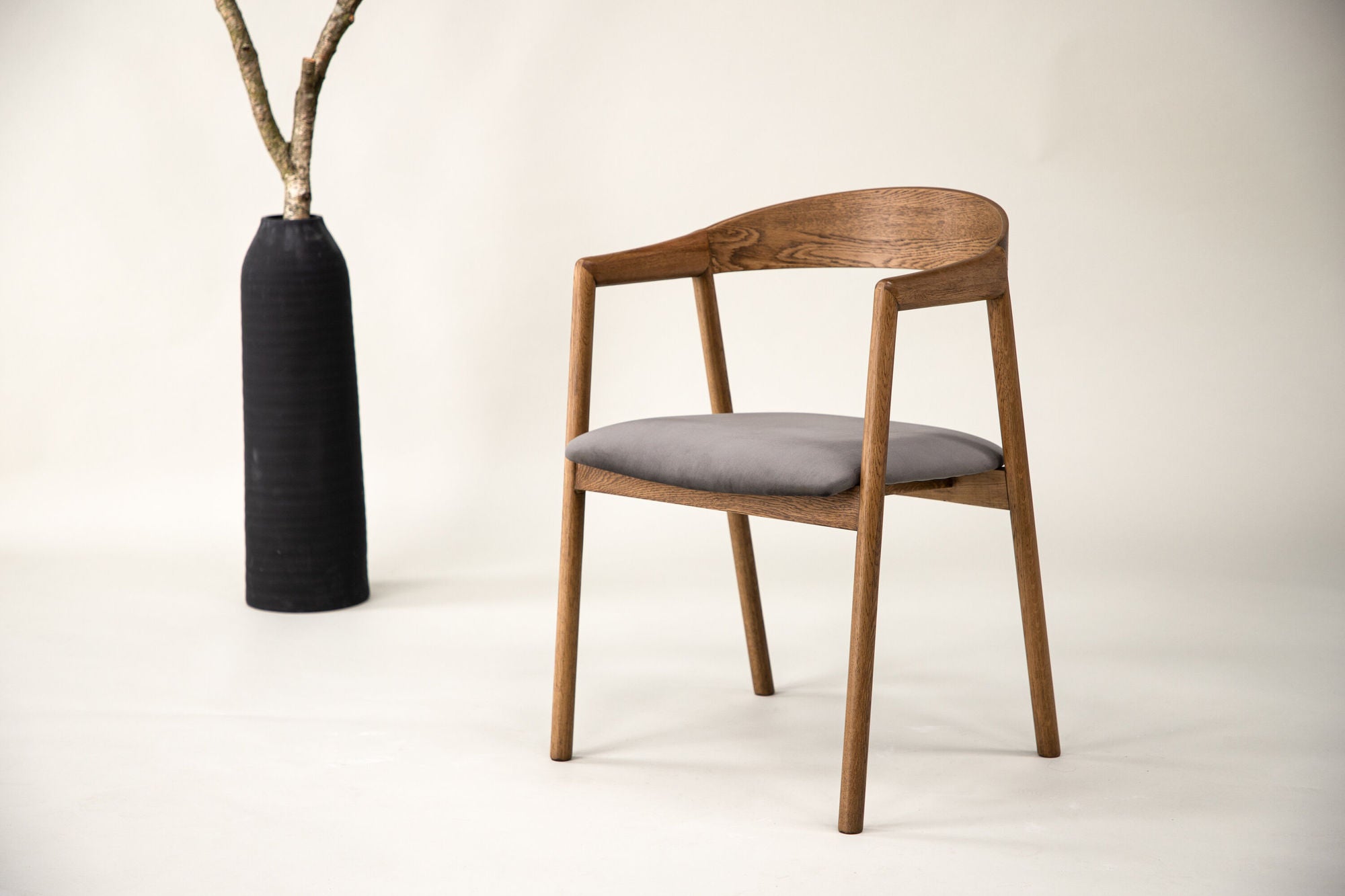 Vind Långön Spisebordsstol 2-pack - Natural / Brown Fabric