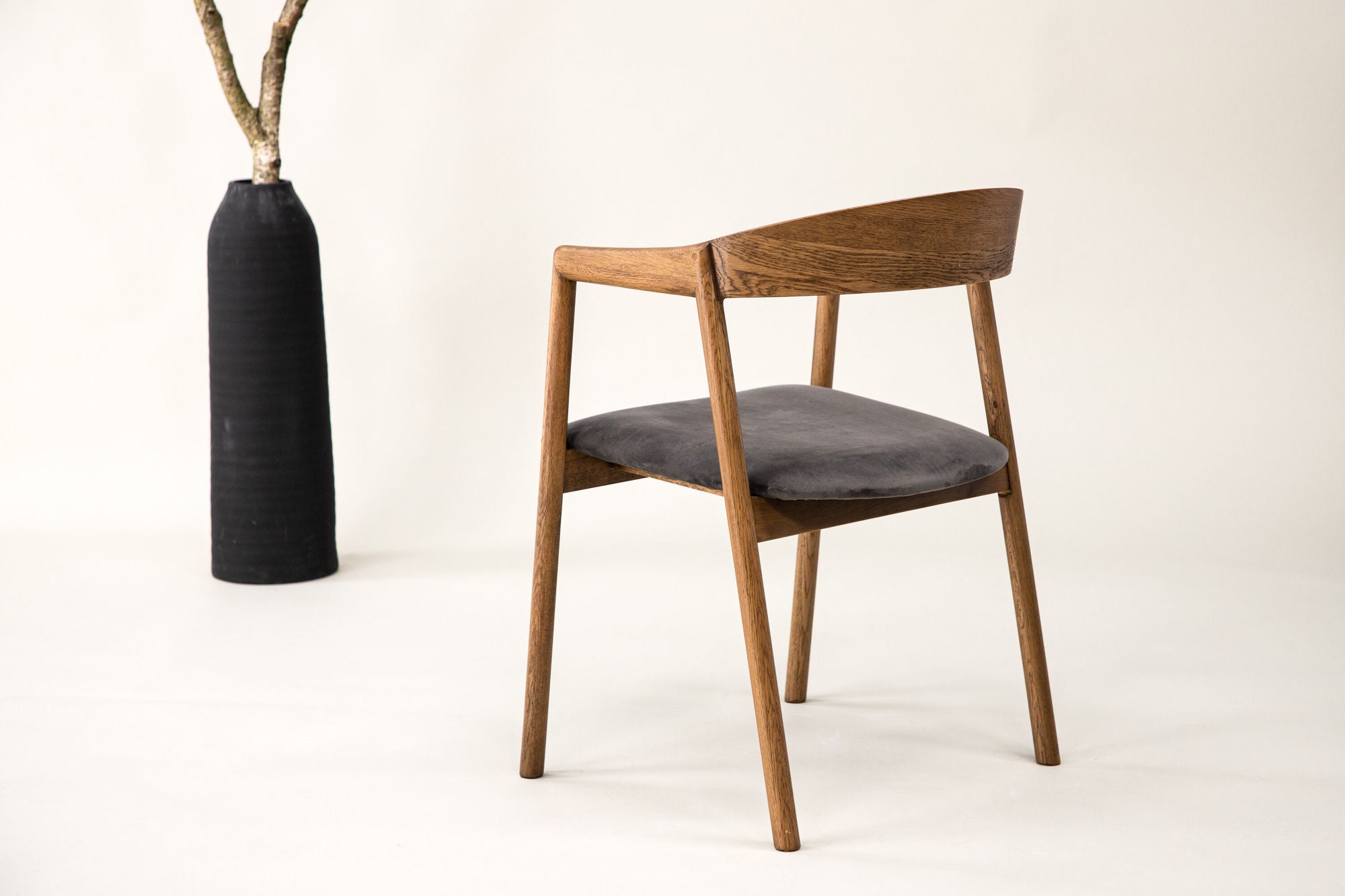 Vind Långön Spisebordsstol 2-pack - Natural / Brown Fabric