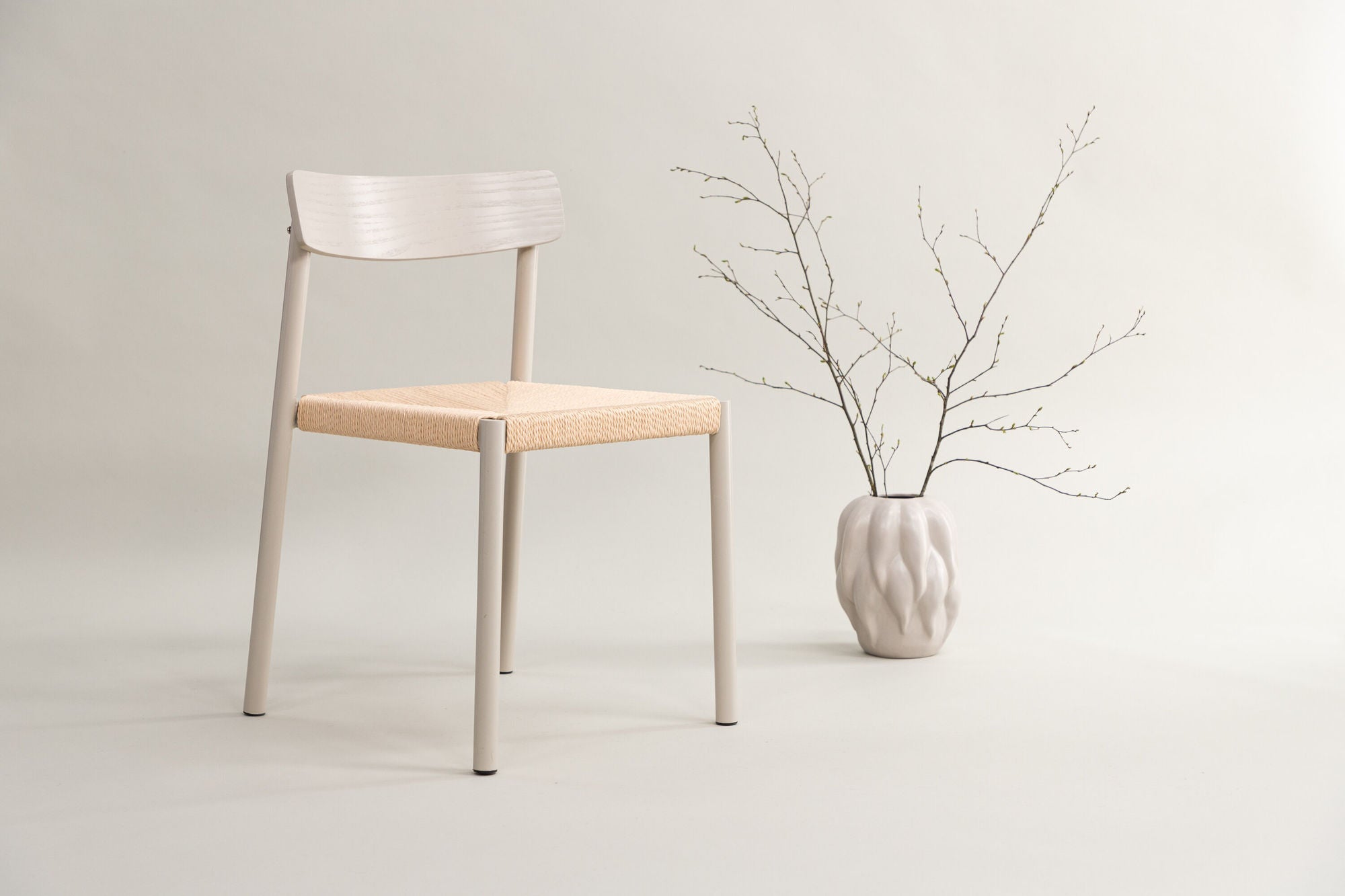 Vind Malmön Spisebordsstol - Greige / Beige Rope