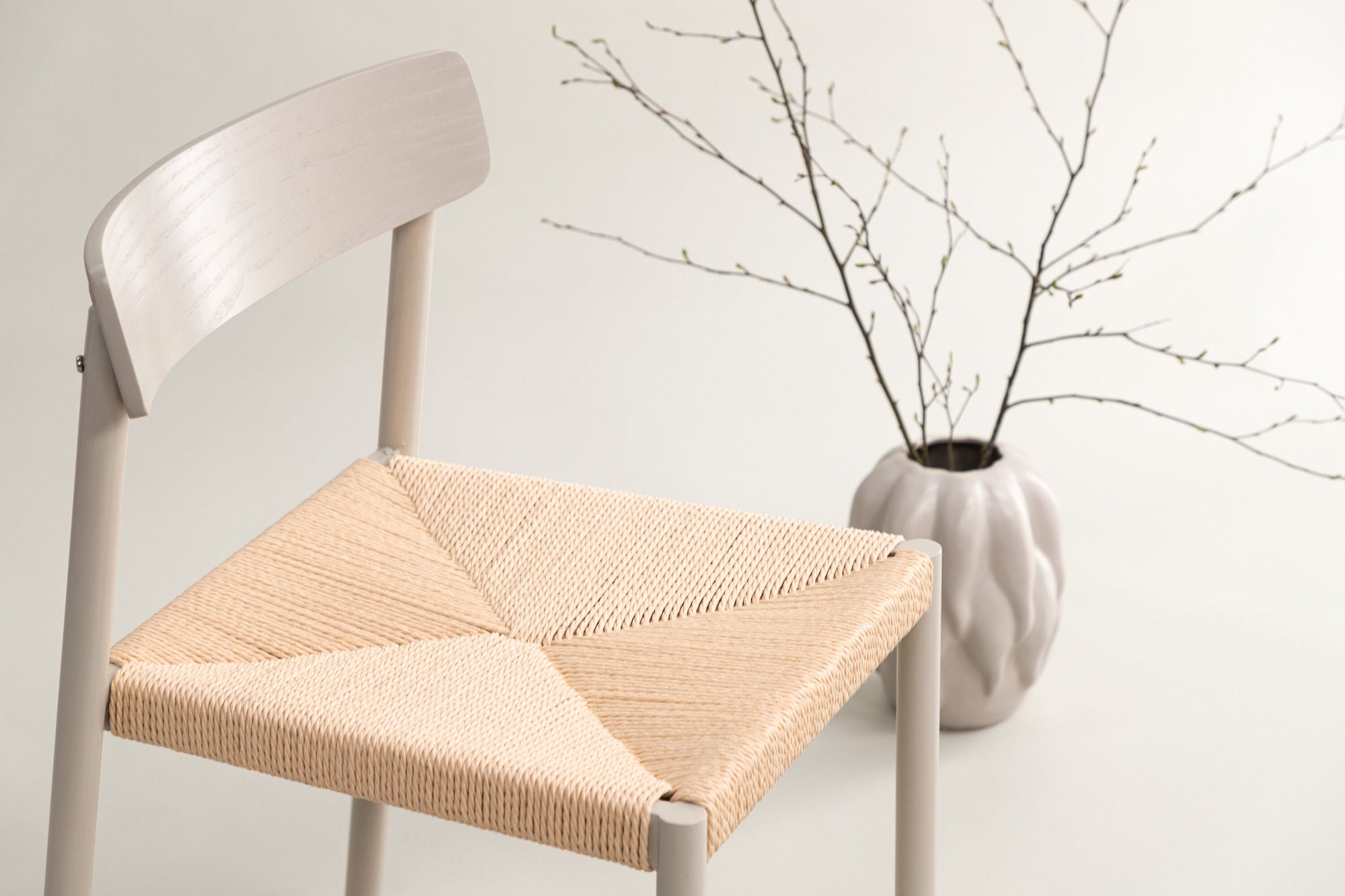 Vind Malmön Spisebordsstol - Greige / Beige Rope