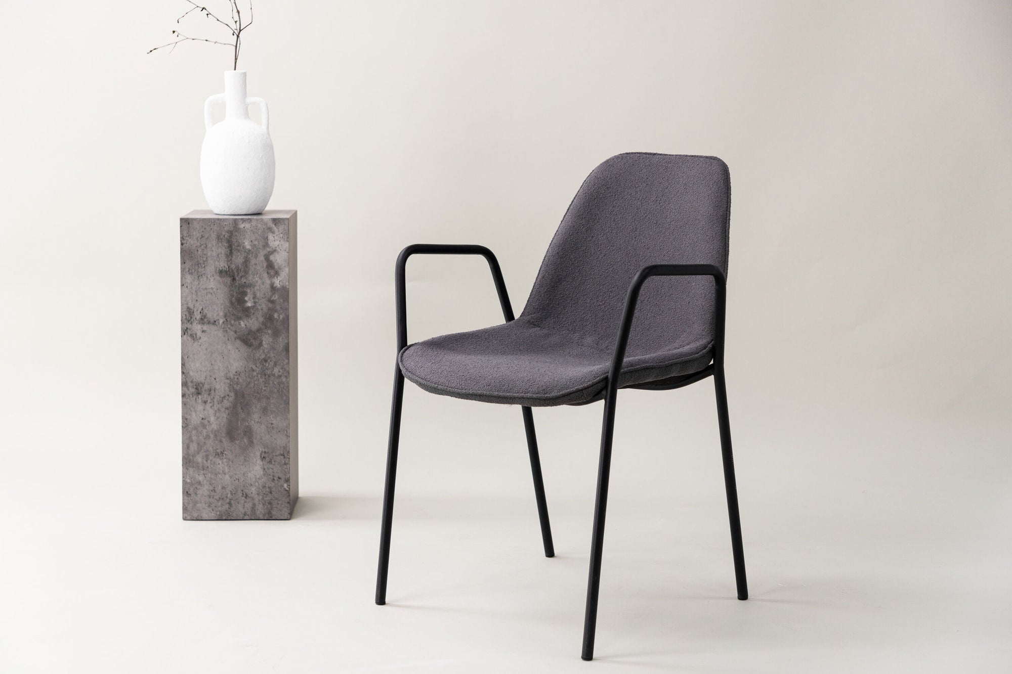 Vind Klädesholmen Spisebordsstol 2-pack - Black / Dark Grey Boucle