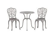 Venture Home Nandin Cafetset Aluminium - Silver / 2 chairs + bord round ø60**