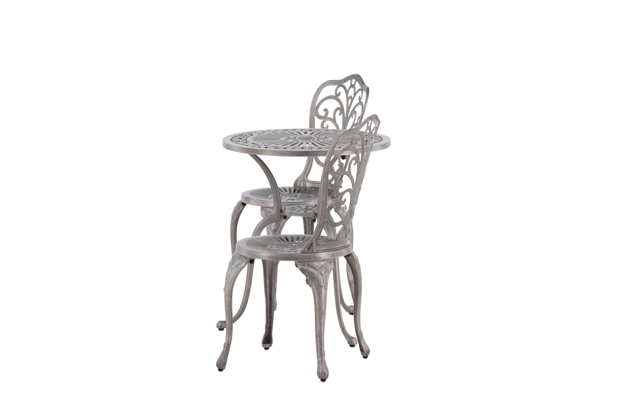 Venture Home Nandin Cafetset Aluminium - Silver / 2 chairs + bord round ø60**