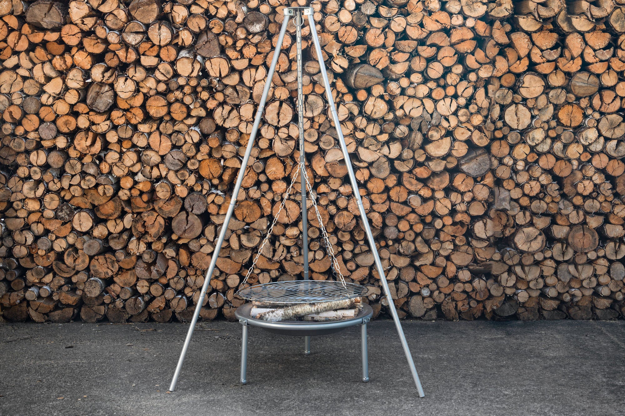 Venture Home Ukunda Firepit/Grill Steel - Silver