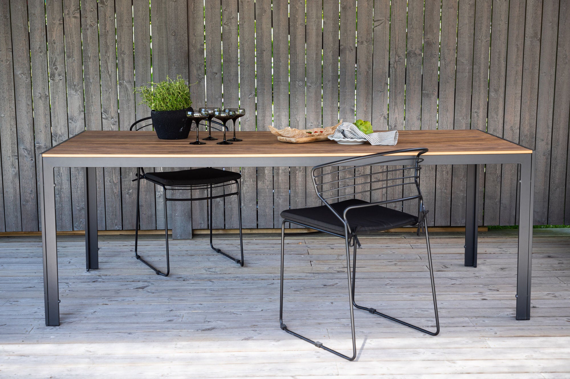 Venture Home Break Diningbord Alumnium - Dark Grey / Nature Rectangular 90*200*