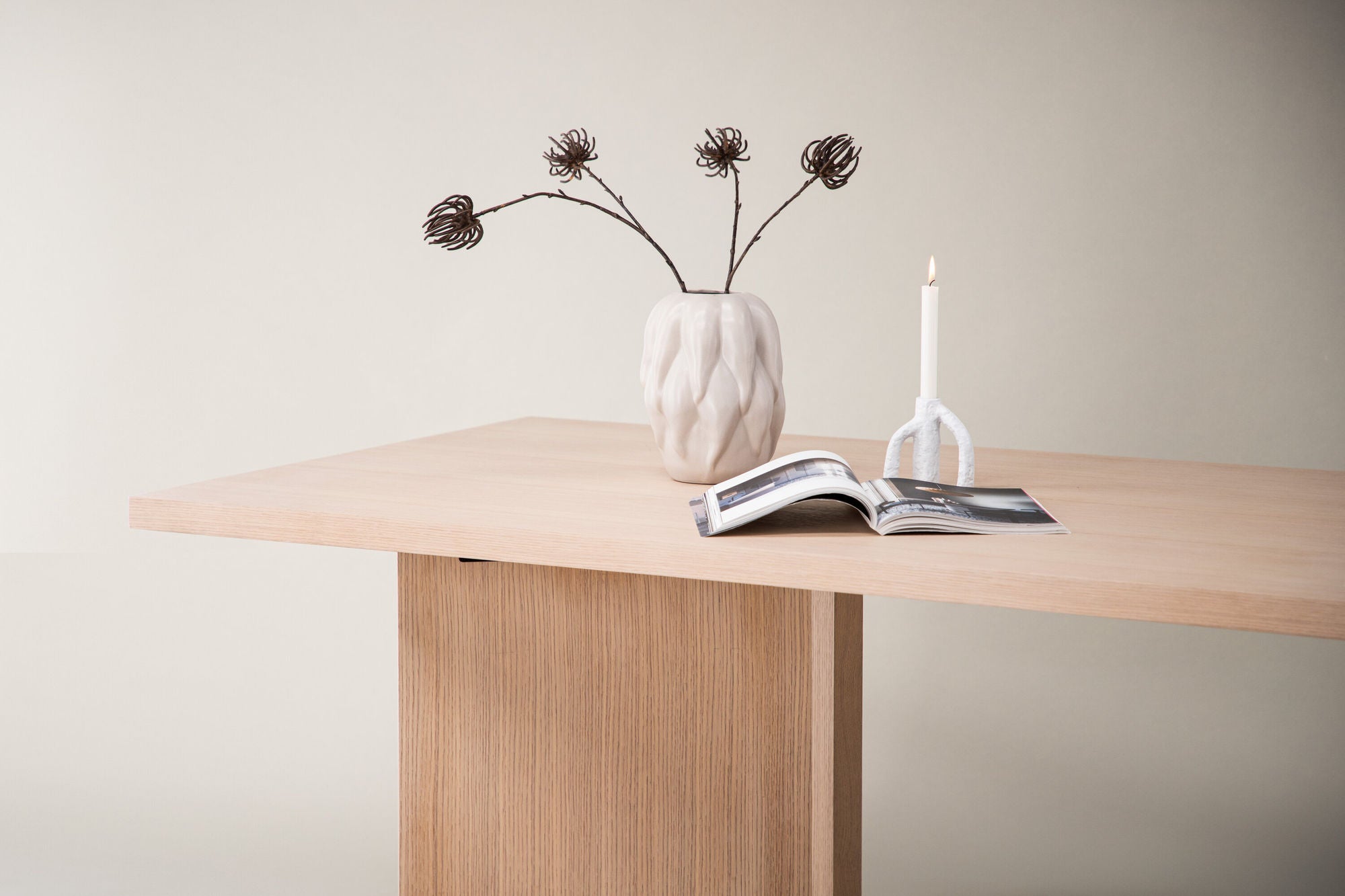 Vind Bassholmen spisebord - Whitewash / Wood