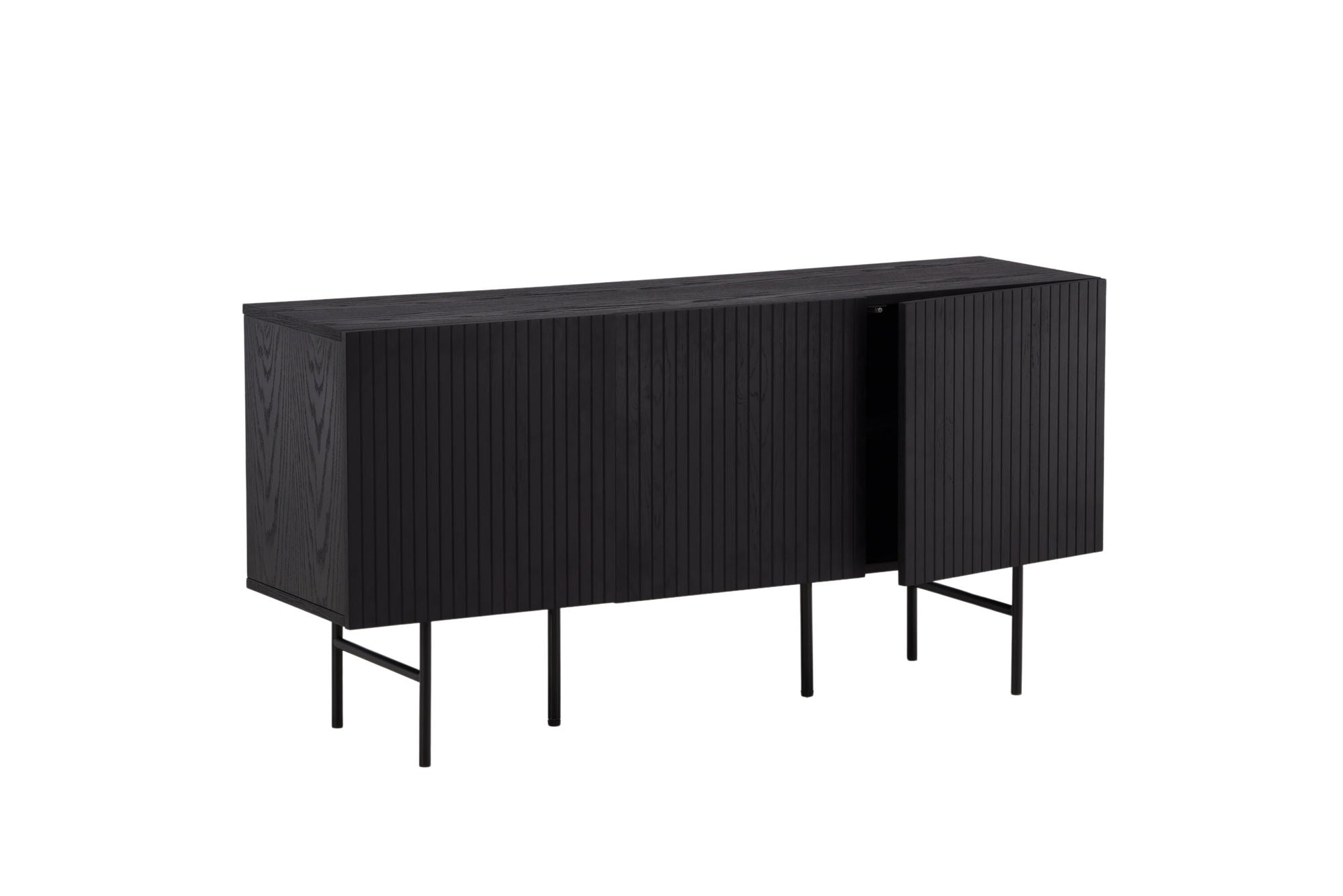 Vind Björkön Low Skænk skab - Black / Oak/faneer