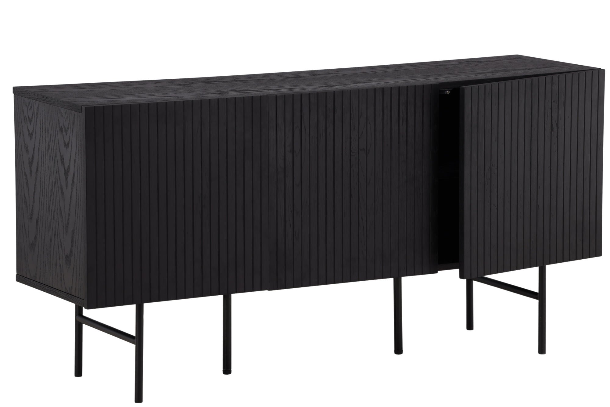 Vind Björkön Low Skænk skab - Black / Oak/faneer